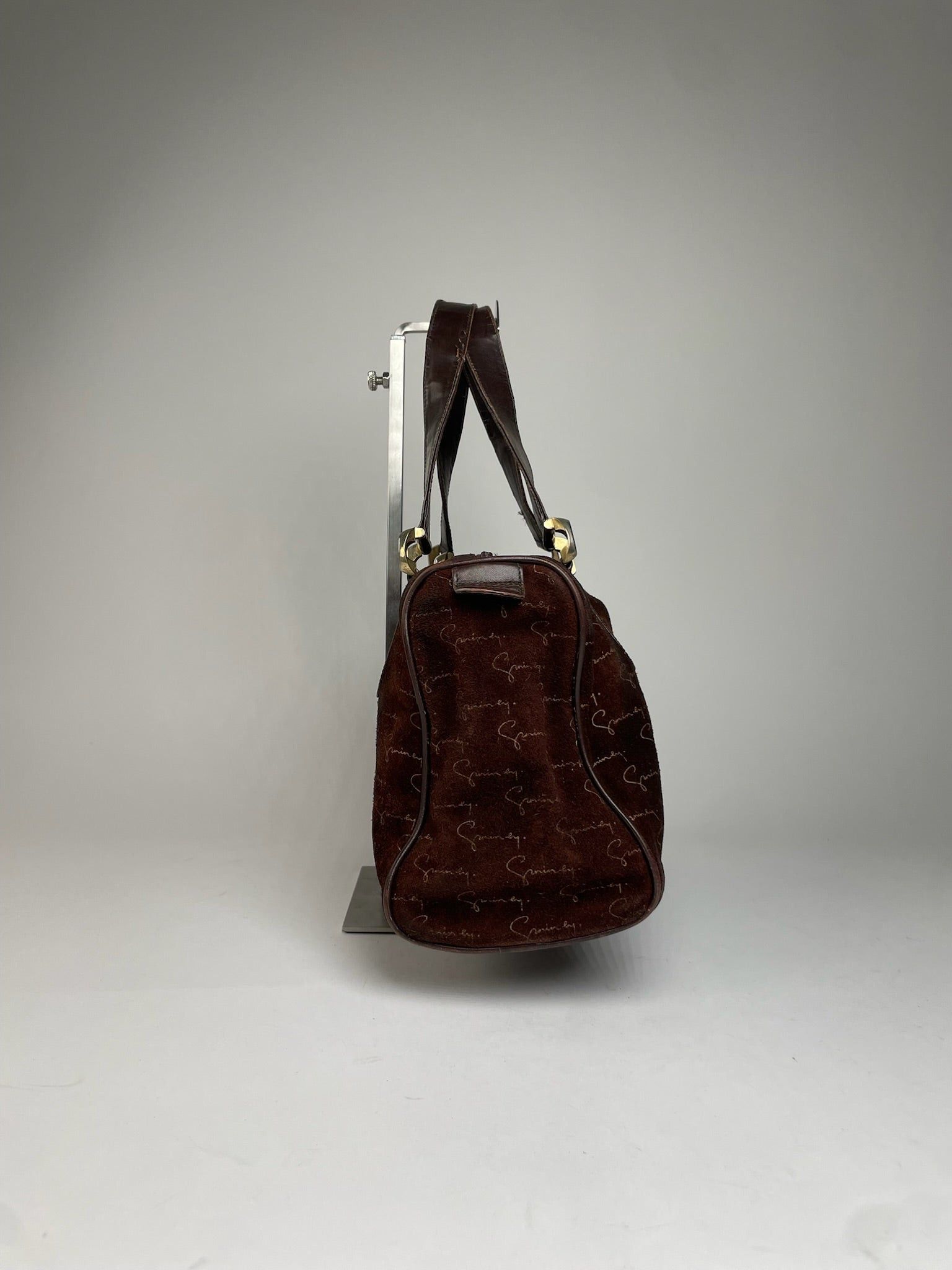 Givenchy Vintage Suede Monogram Handbag Brown Size ONE SIZE - 7 Thumbnail