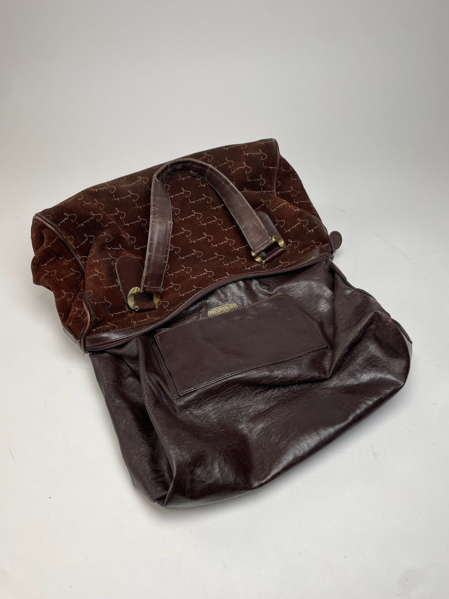Givenchy Vintage Suede Monogram Handbag Brown Size ONE SIZE - 3 Thumbnail