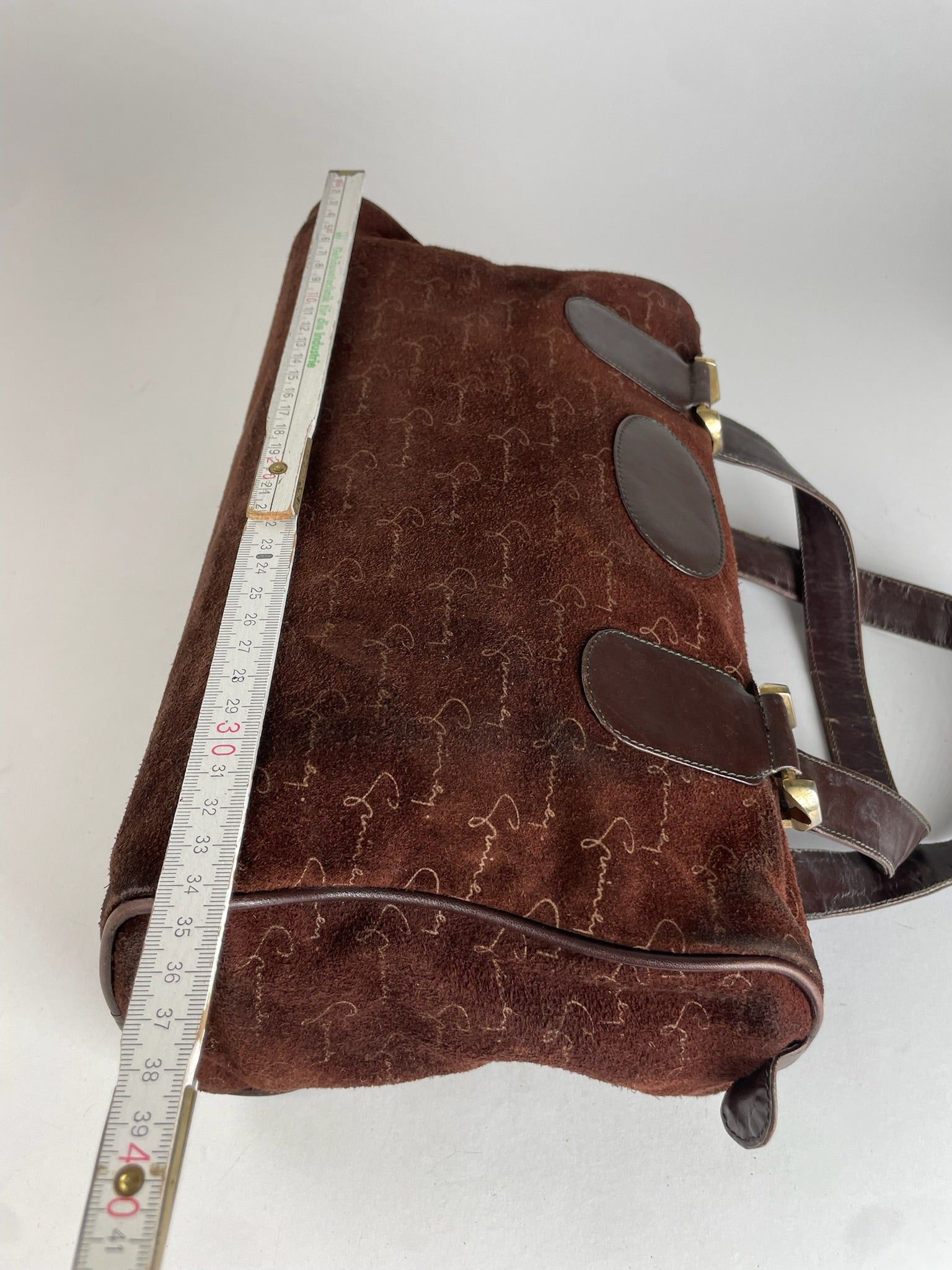 Givenchy Vintage Suede Monogram Handbag Brown Size ONE SIZE - 11 Thumbnail