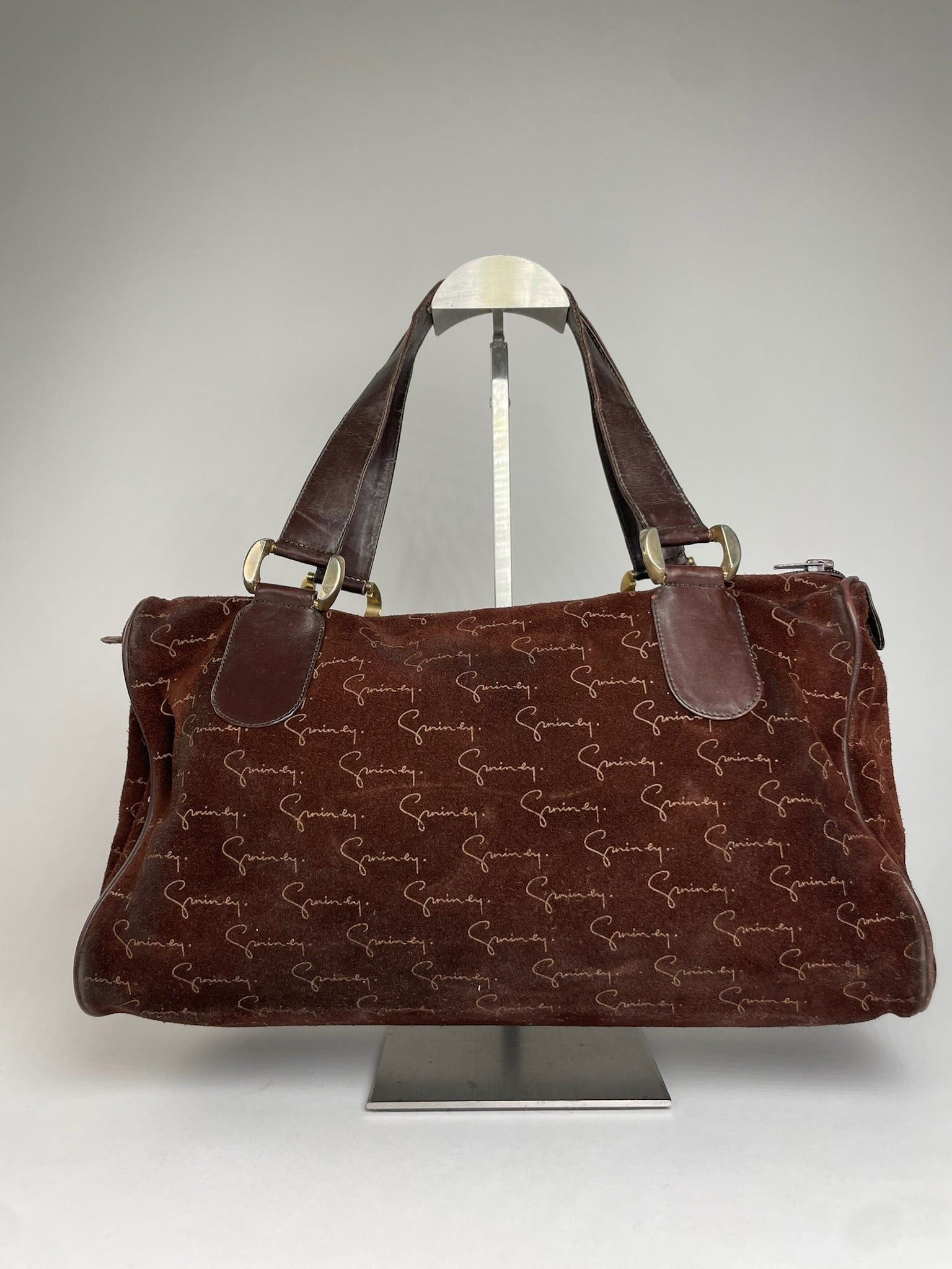 Givenchy Vintage Suede Monogram Handbag Brown Size ONE SIZE - 10 Thumbnail