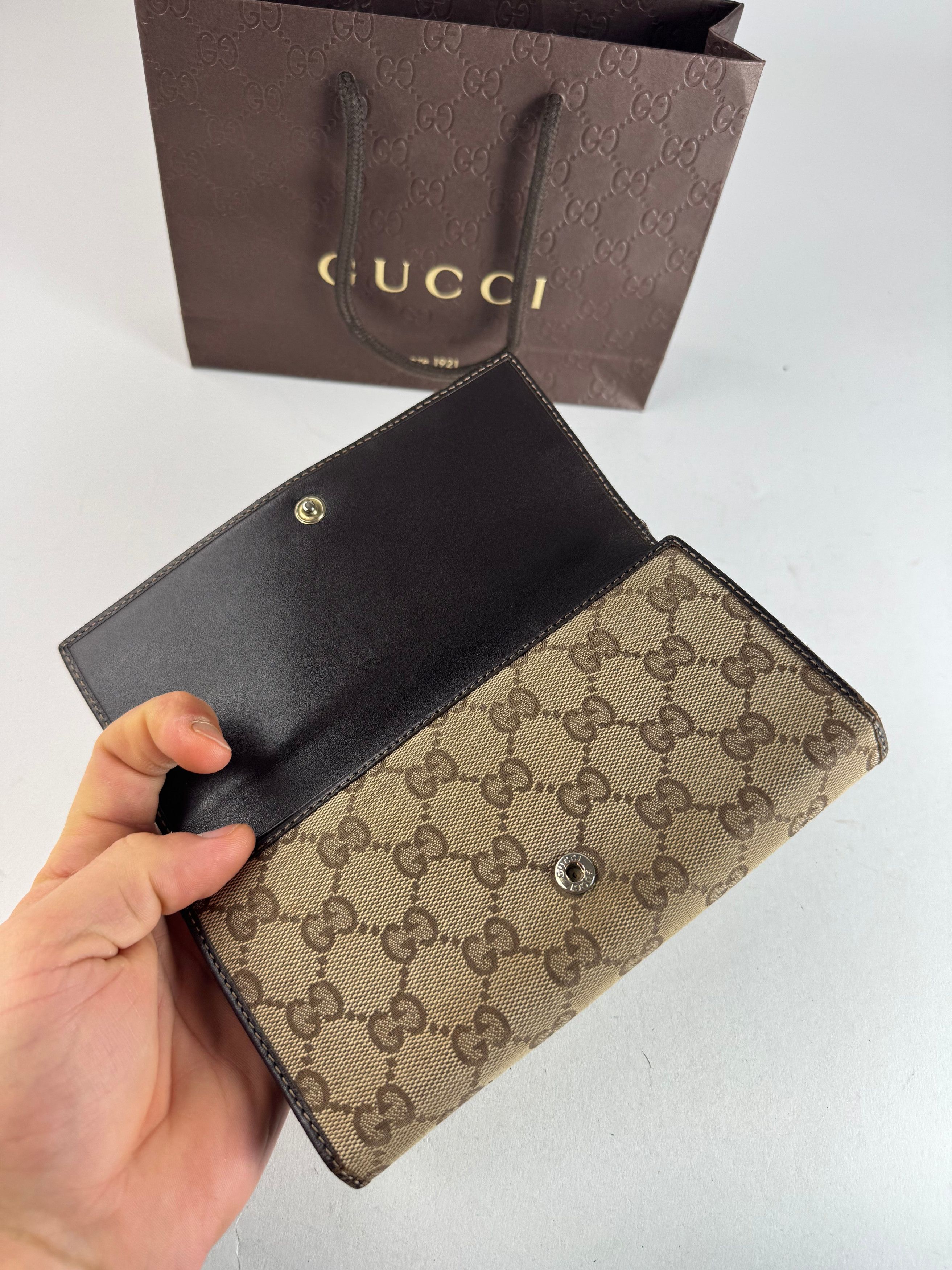 Gucci Vintage Marmont Monogram Wallet beige brown Size ONE SIZE - 4 Thumbnail