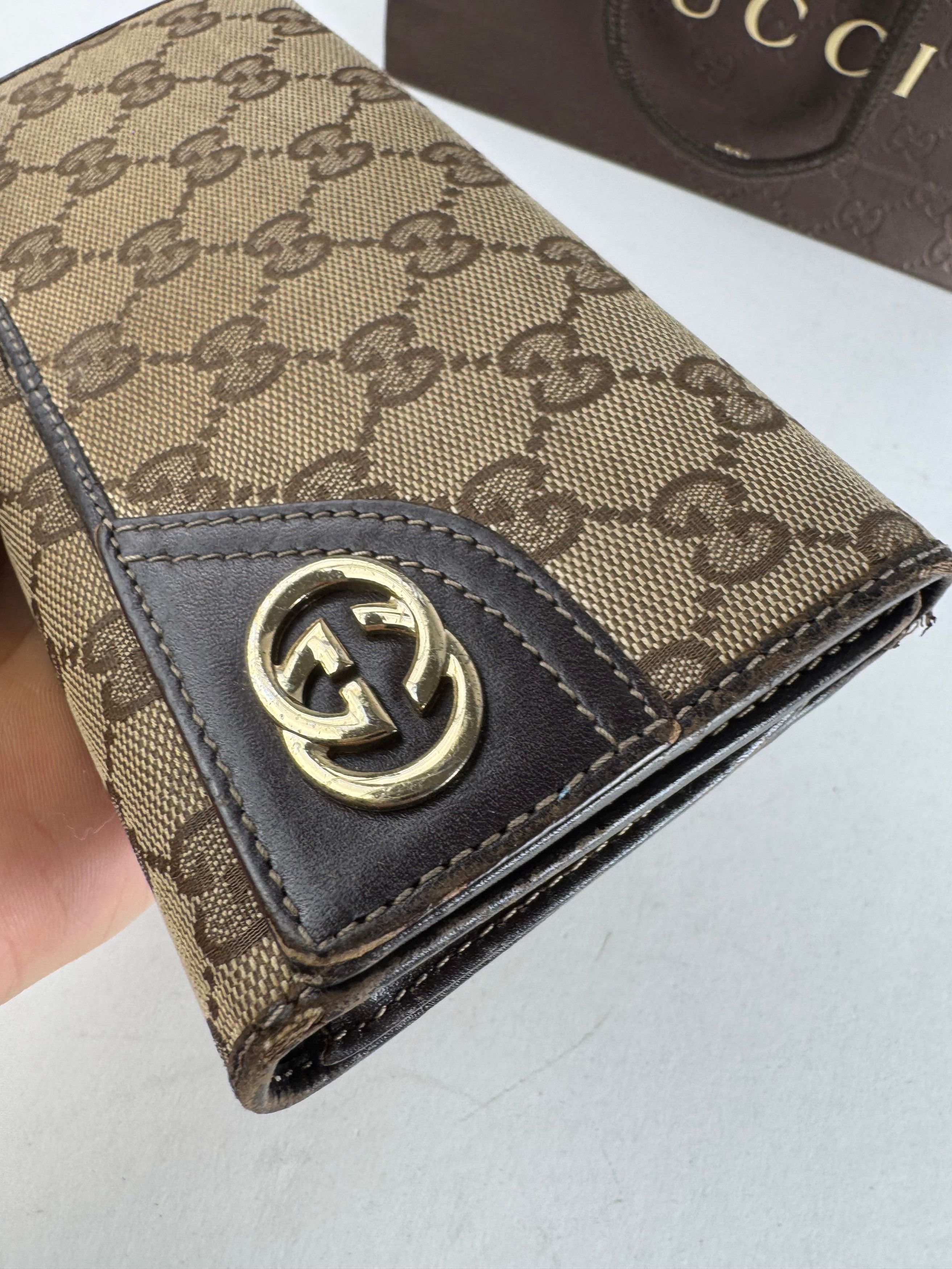 Gucci Vintage Marmont Monogram Wallet beige brown Size ONE SIZE - 3 Thumbnail