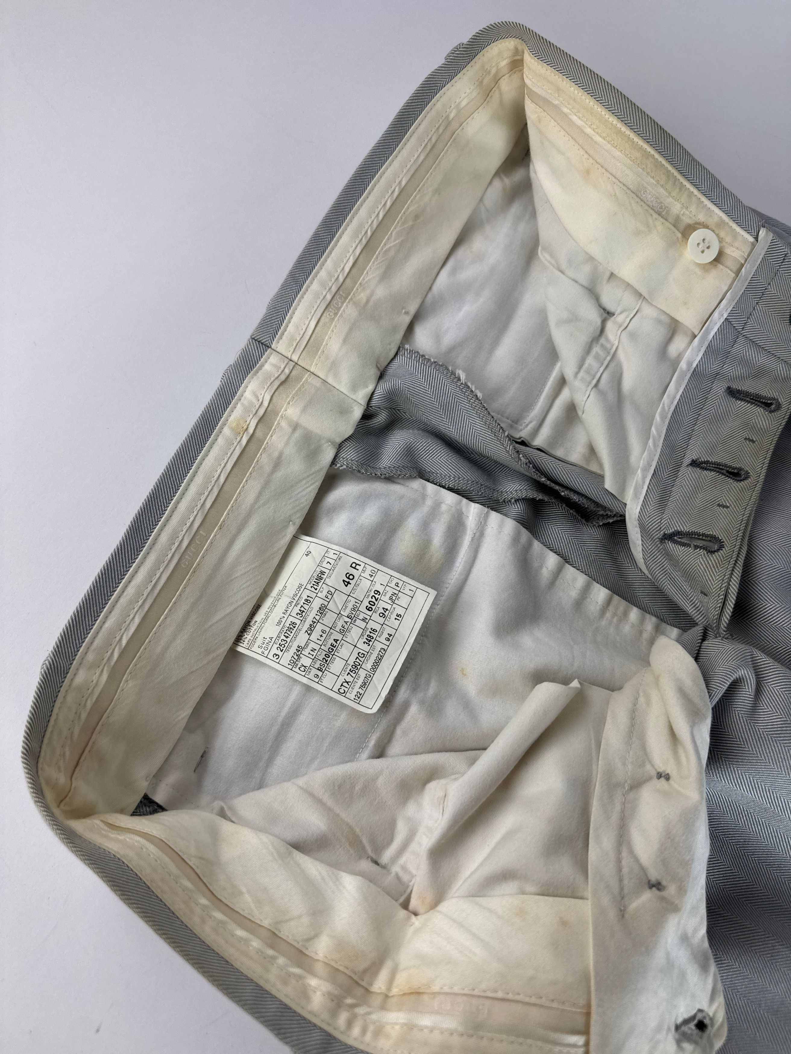 Gucci Vintage Men’s Suit Silver 46/S Size 36R - 6 Thumbnail