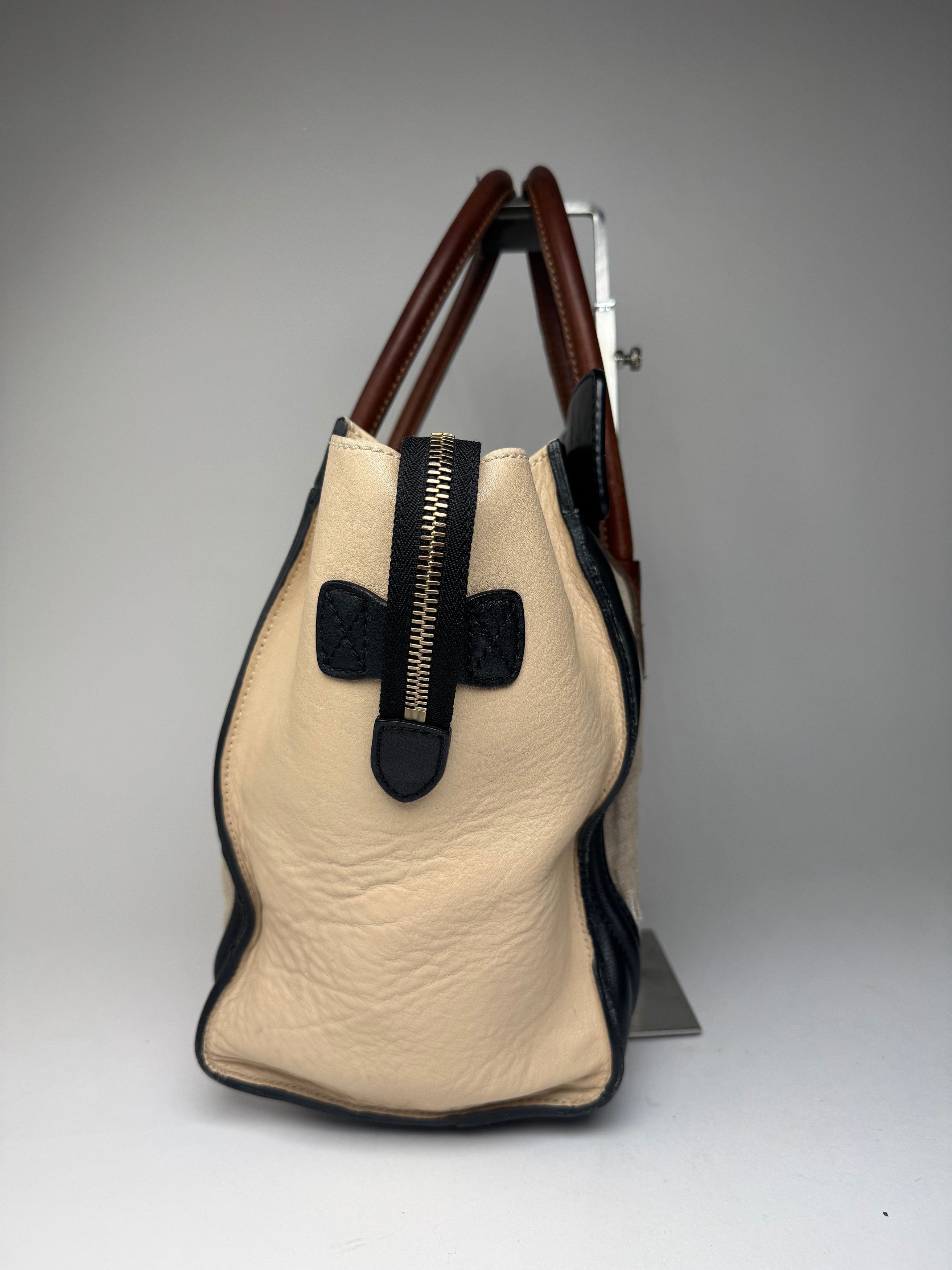 Celine Vintage Paris Luggage Bag Beige Black Size ONE SIZE - 7 Thumbnail