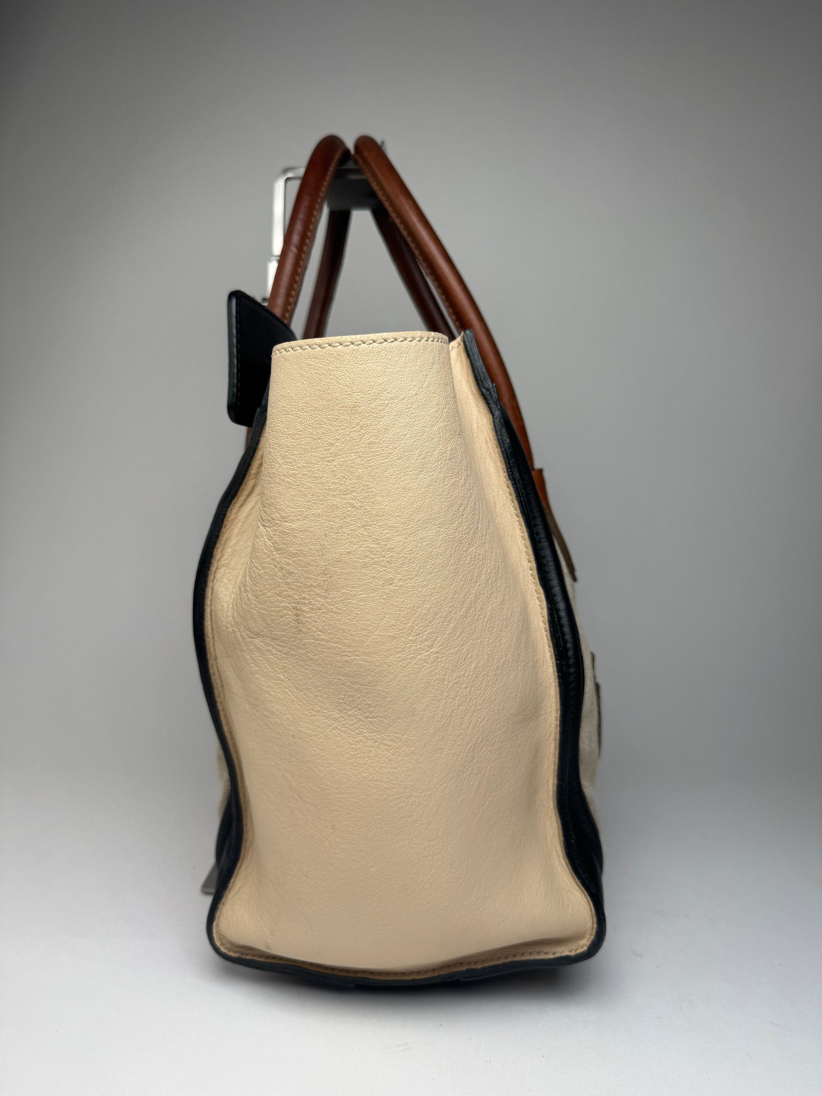 Celine Vintage Paris Luggage Bag Beige Black Size ONE SIZE - 9 Thumbnail