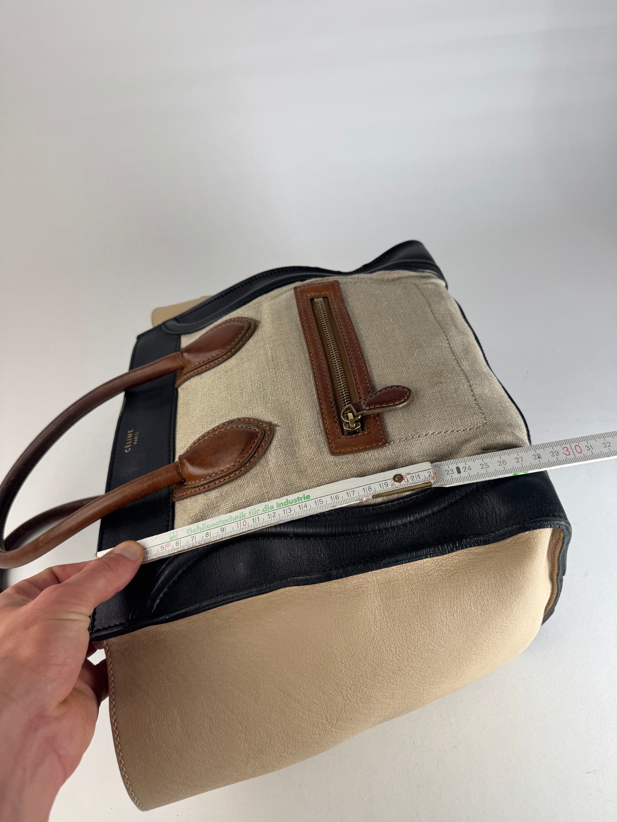 Celine Vintage Paris Luggage Bag Beige Black Size ONE SIZE - 12 Thumbnail