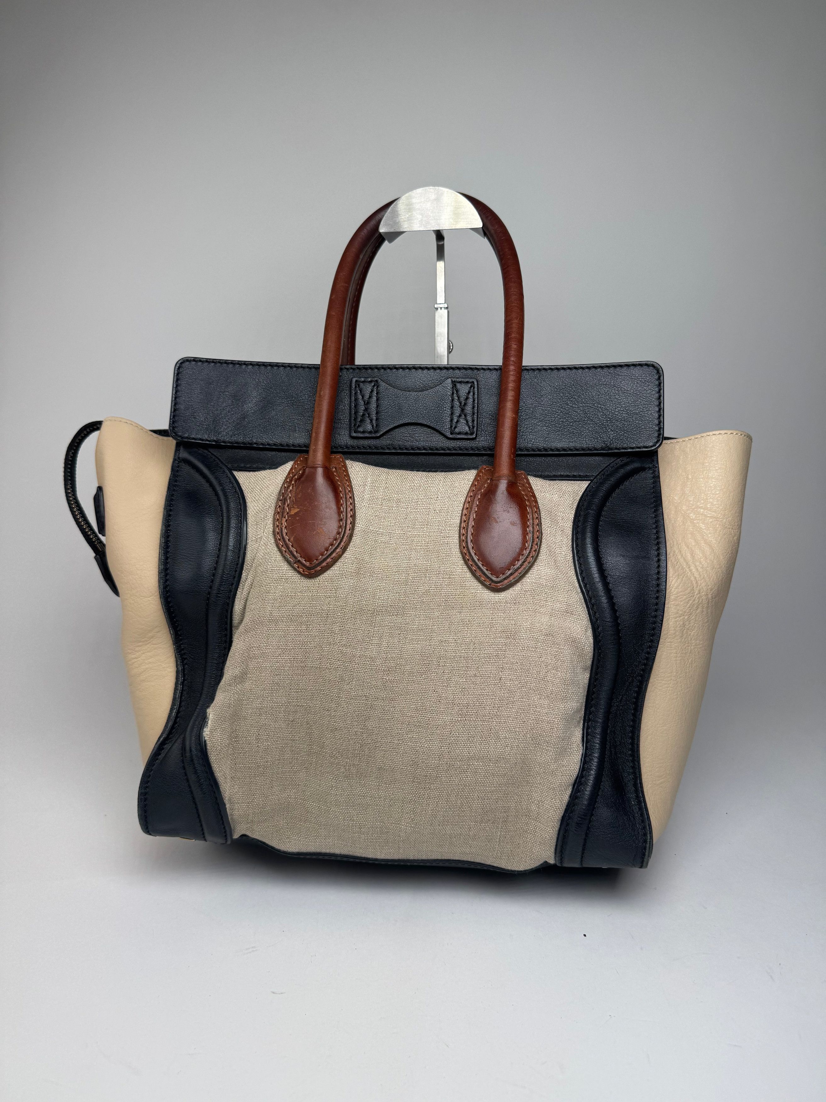 Celine Vintage Paris Luggage Bag Beige Black Size ONE SIZE - 2 Thumbnail