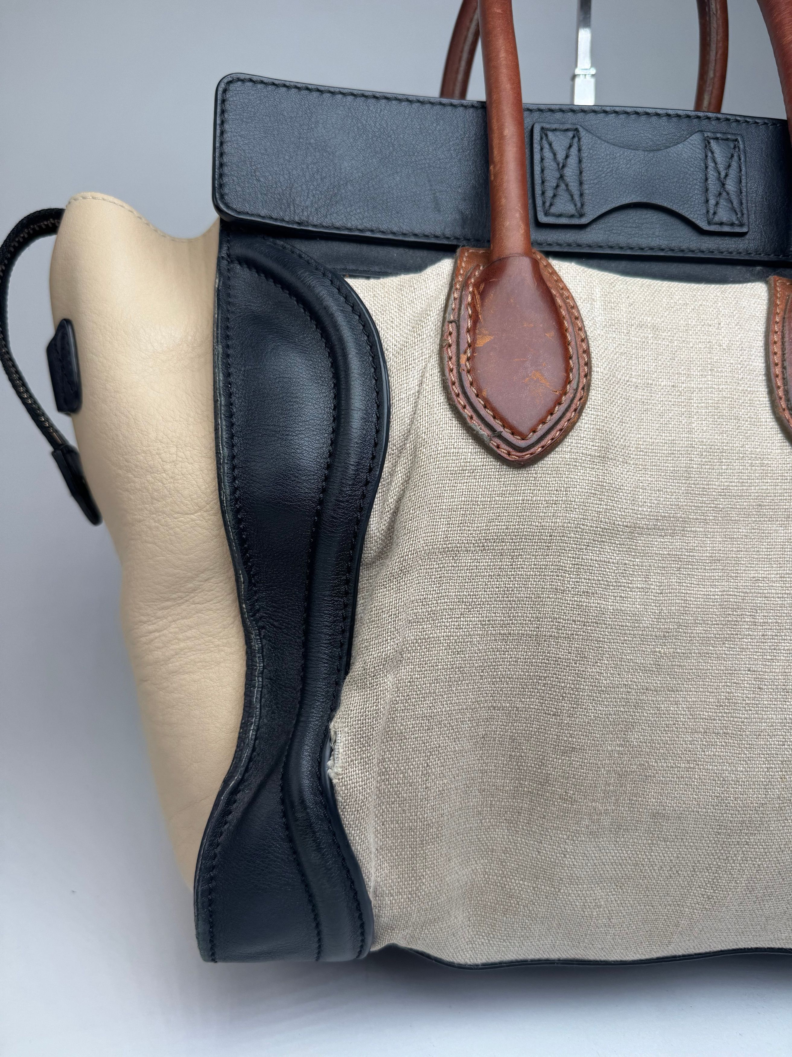 Celine Vintage Paris Luggage Bag Beige Black Size ONE SIZE - 10 Thumbnail