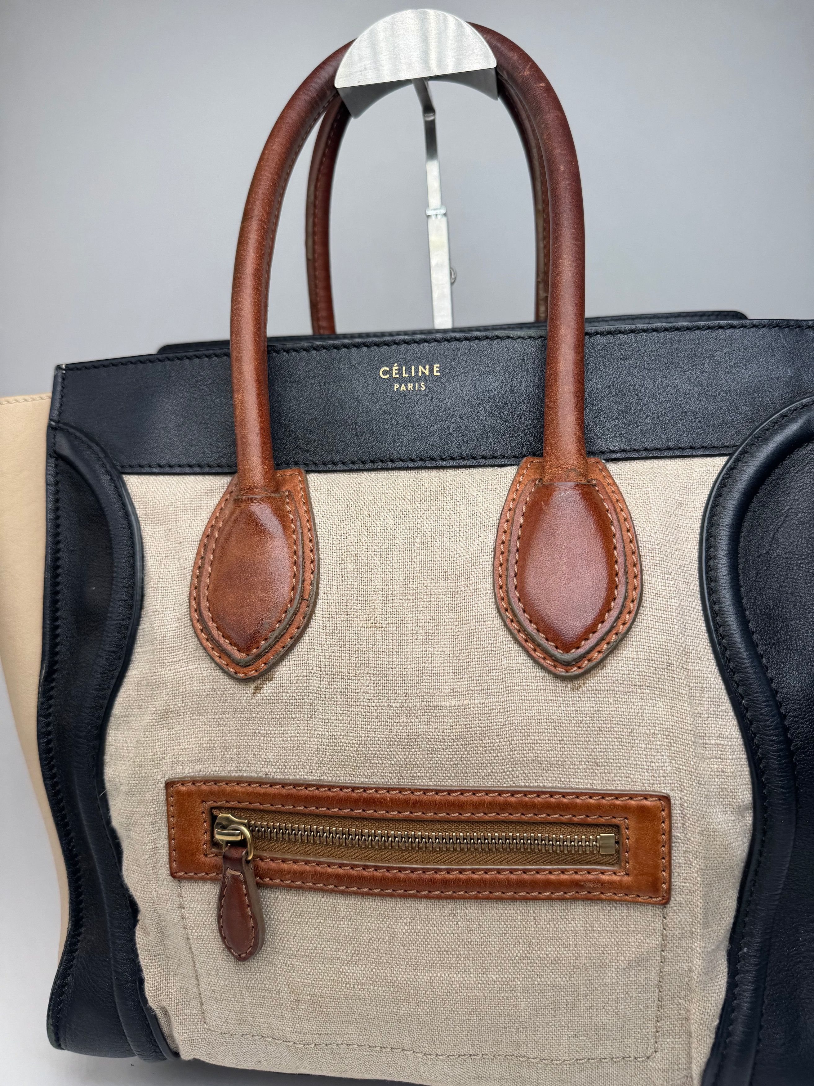 Celine Vintage Paris Luggage Bag Beige Black Size ONE SIZE - 8 Thumbnail