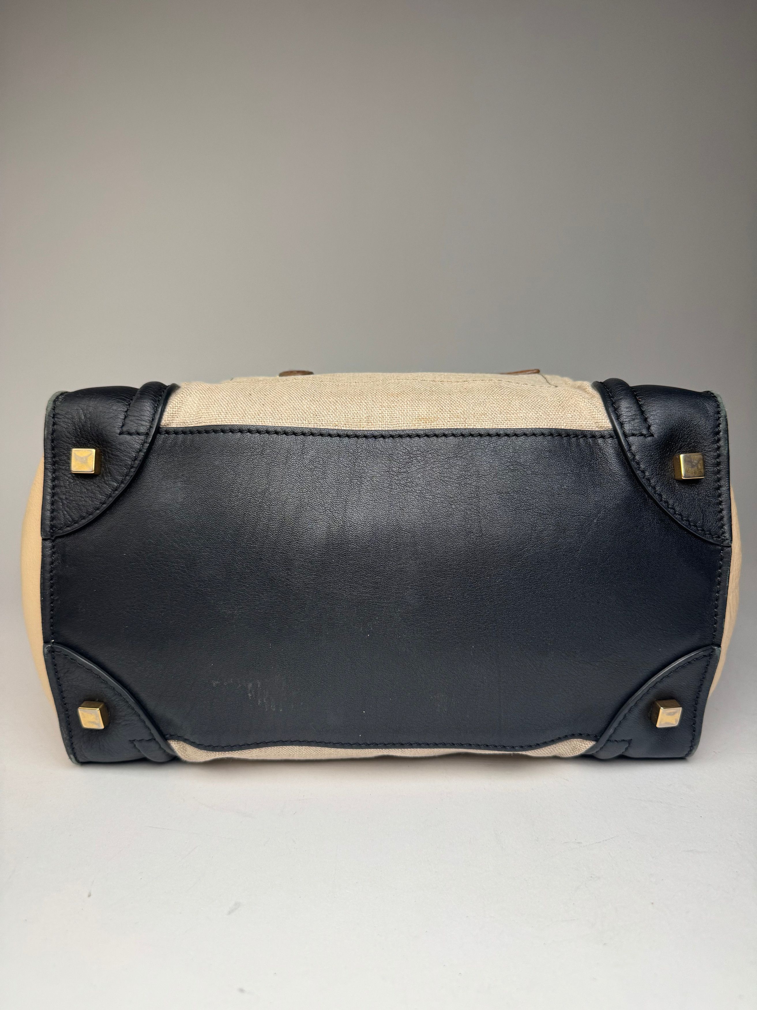 Celine Vintage Paris Luggage Bag Beige Black Size ONE SIZE - 13 Thumbnail