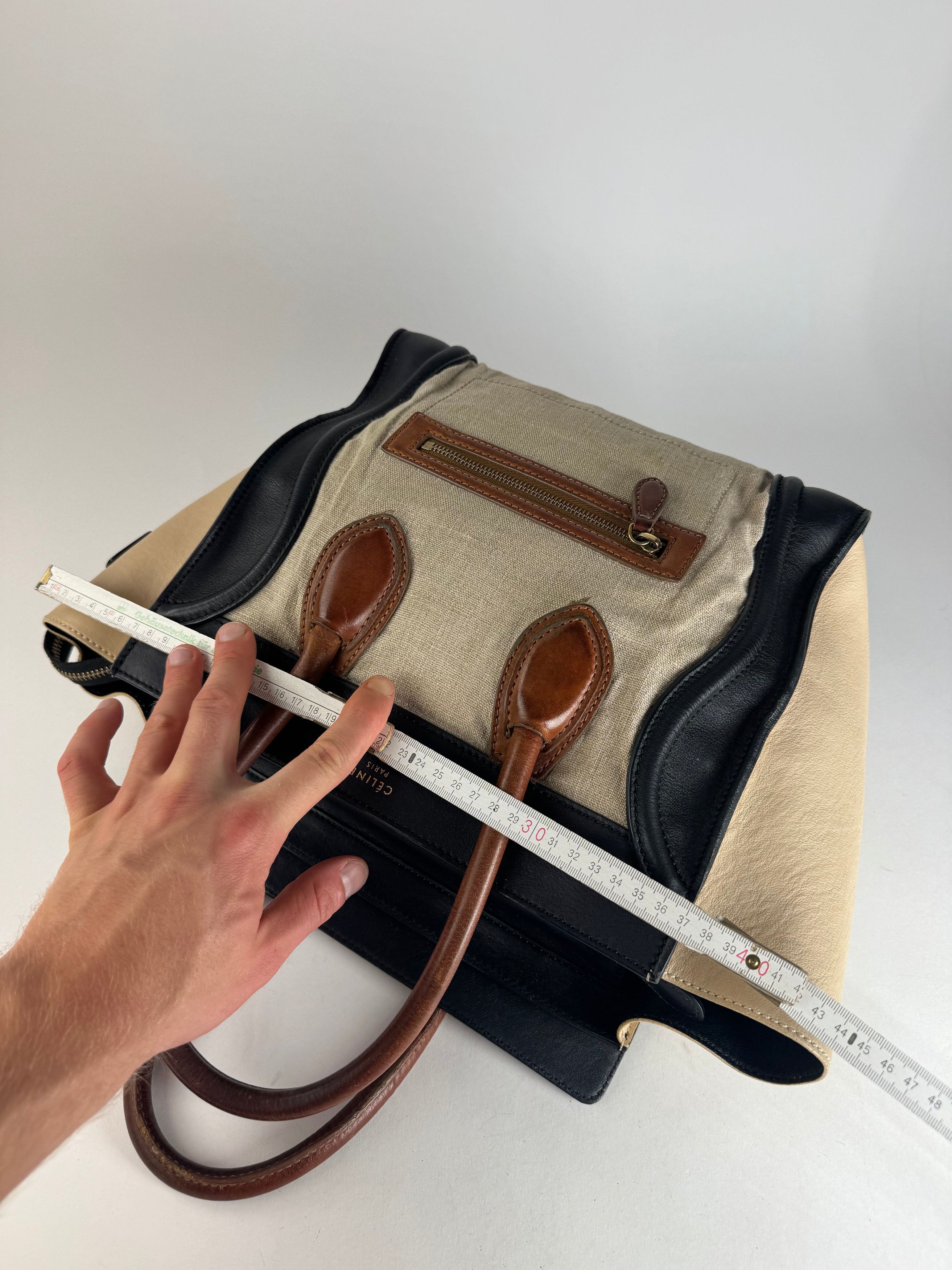 Celine Vintage Paris Luggage Bag Beige Black Size ONE SIZE - 11 Thumbnail