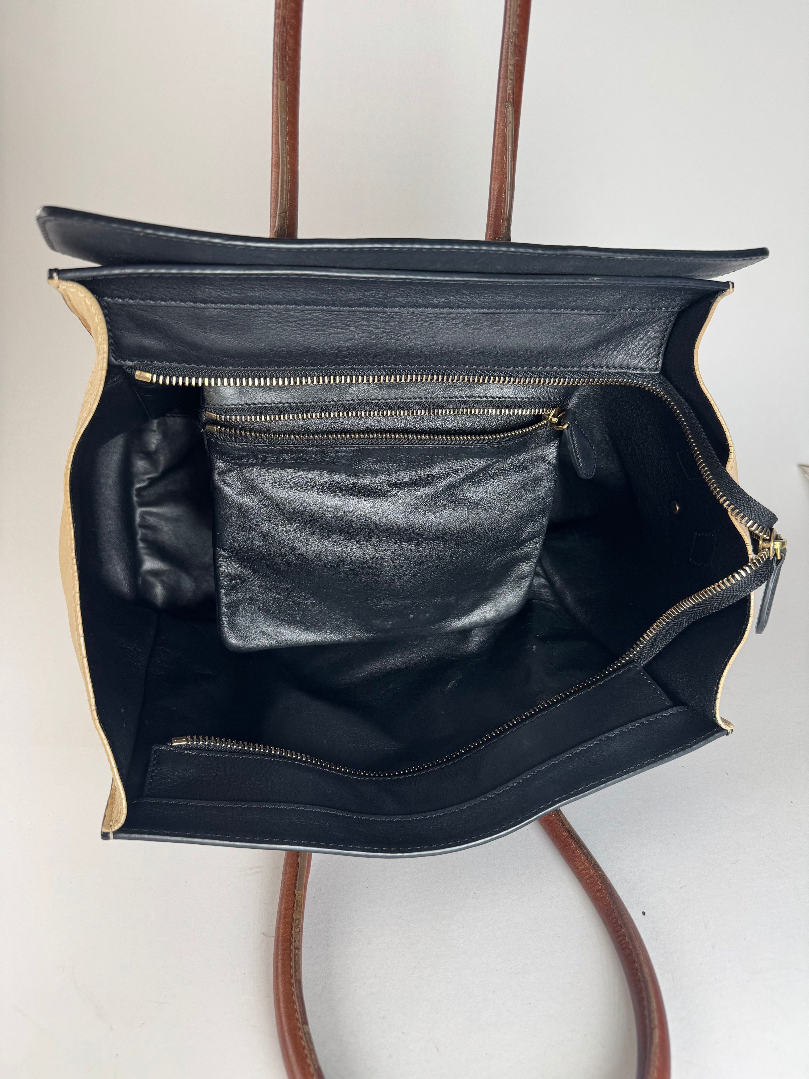 Celine Vintage Paris Luggage Bag Beige Black Size ONE SIZE - 3 Thumbnail