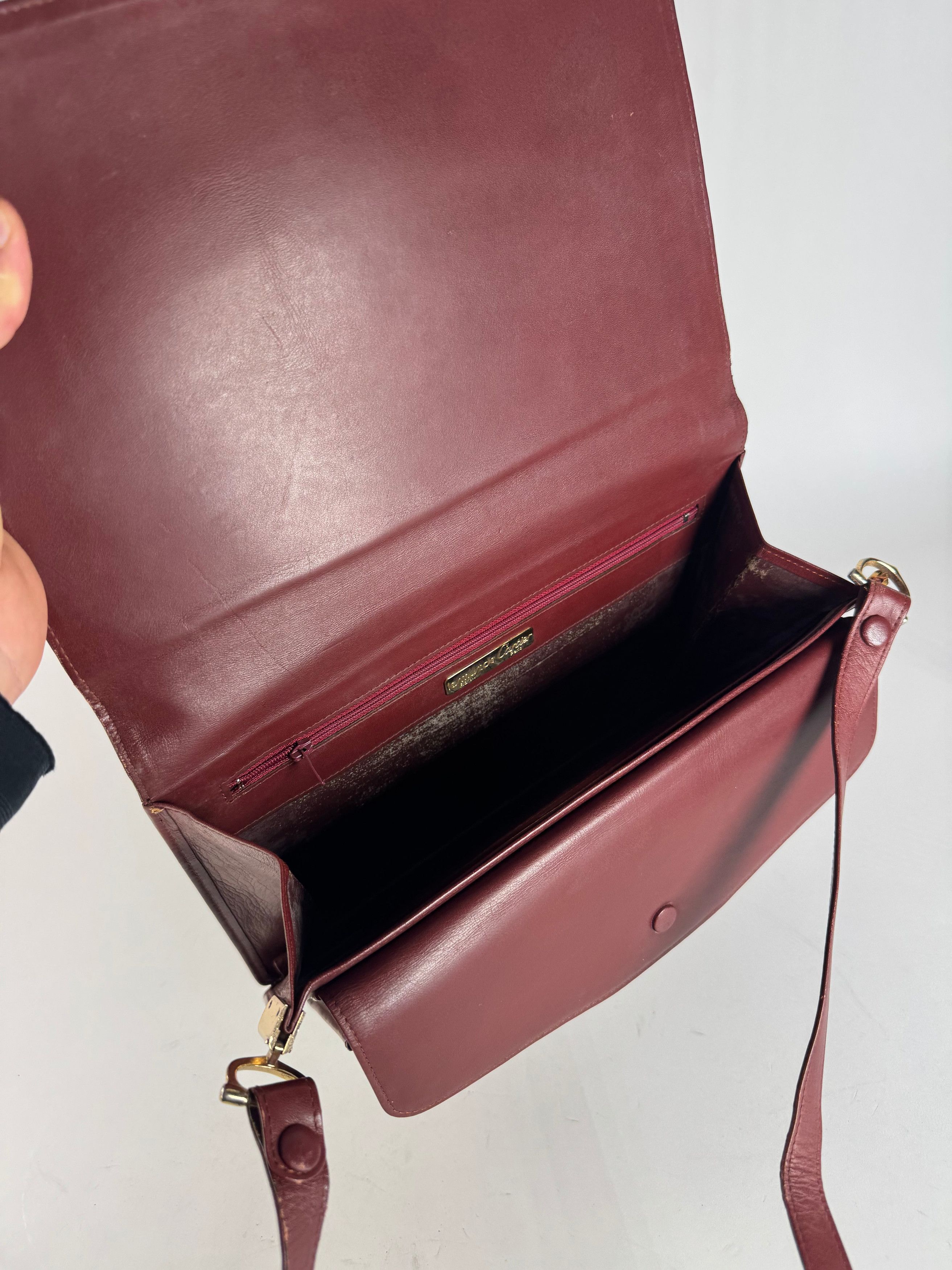 Cartier Vintage Leather Shoulder Bag burgundy Size ONE SIZE - 3 Thumbnail