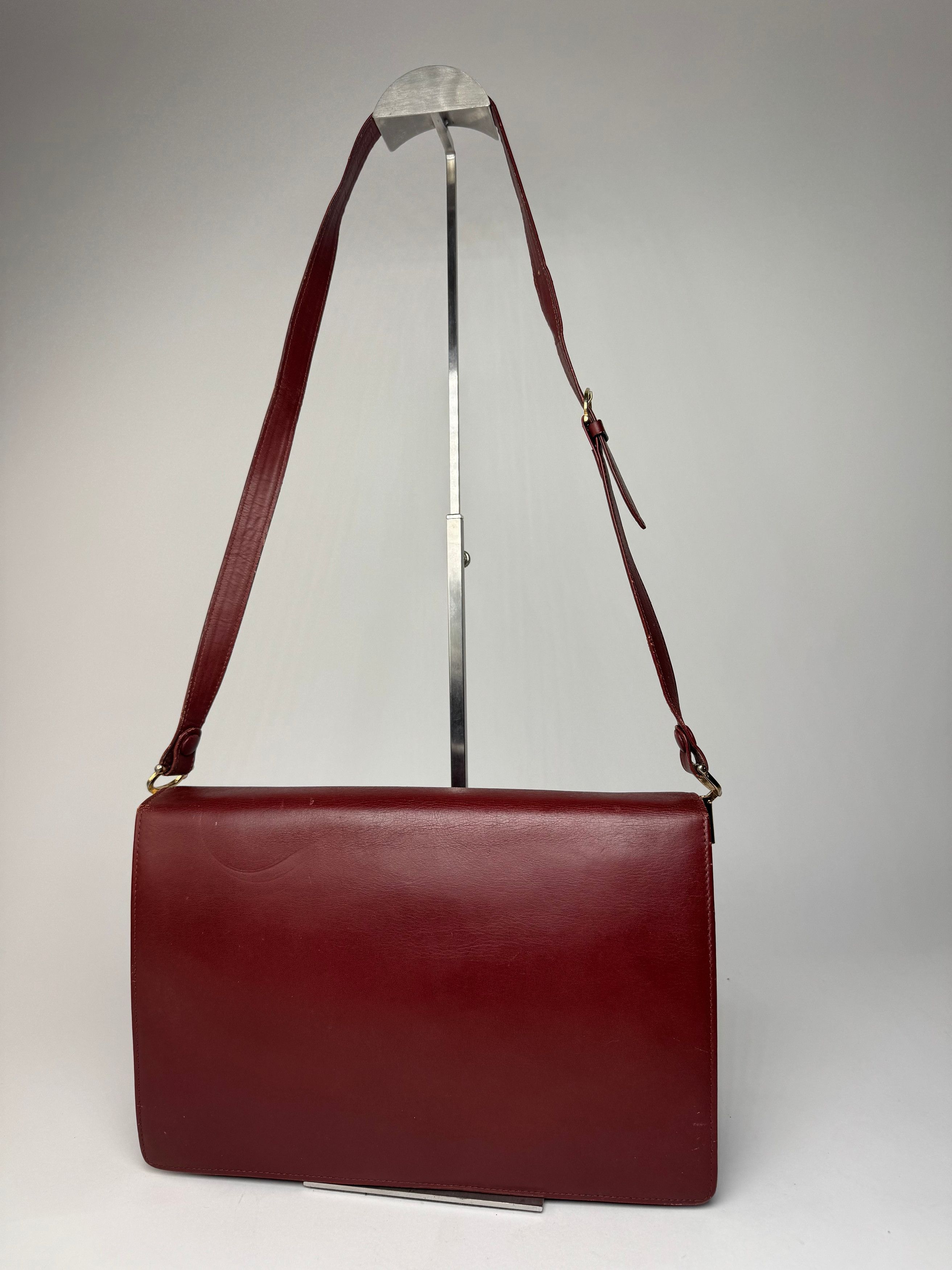 Cartier Vintage Leather Shoulder Bag burgundy Size ONE SIZE - 2 Thumbnail