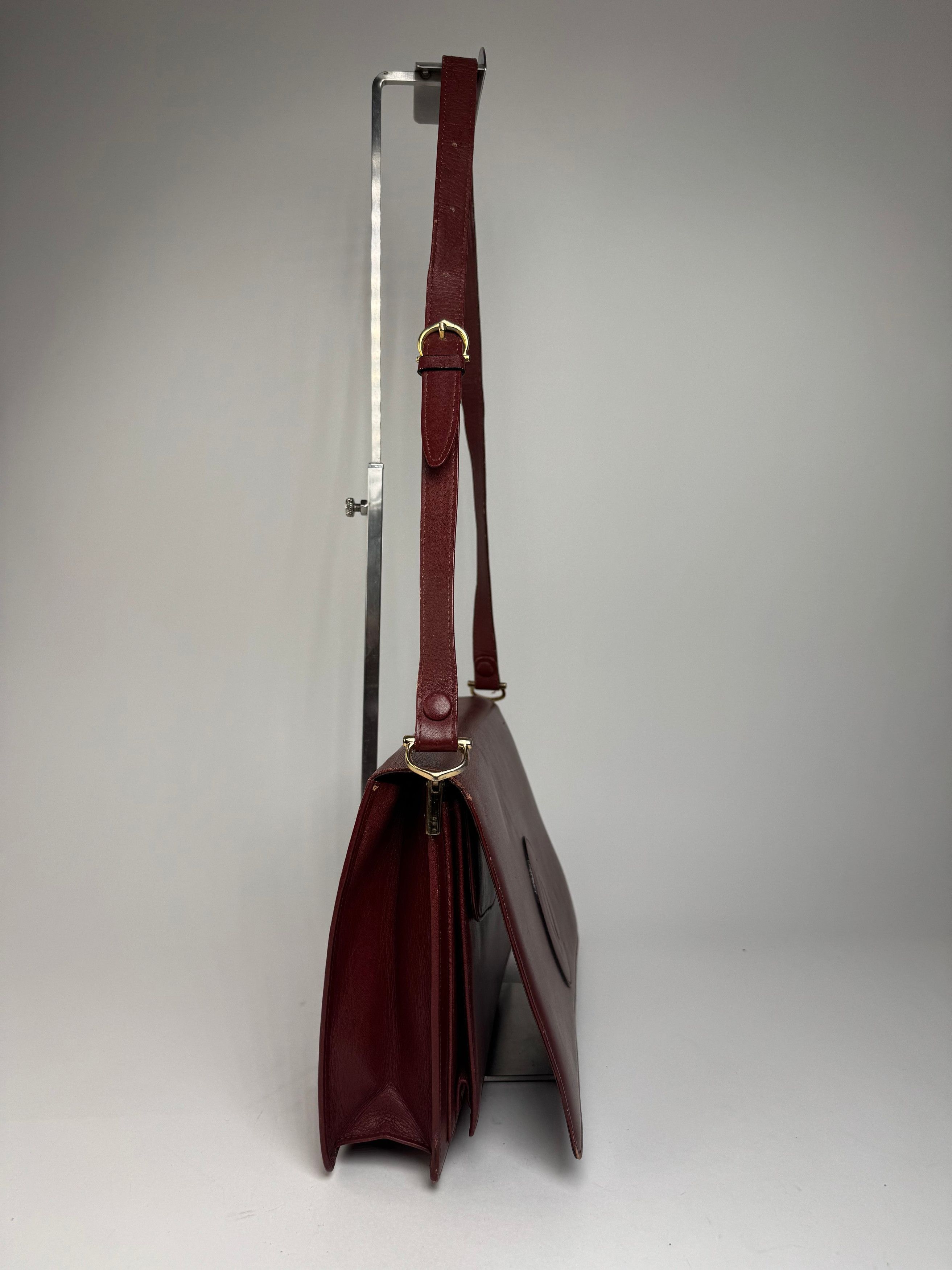 Cartier Vintage Leather Shoulder Bag burgundy Size ONE SIZE - 9 Thumbnail