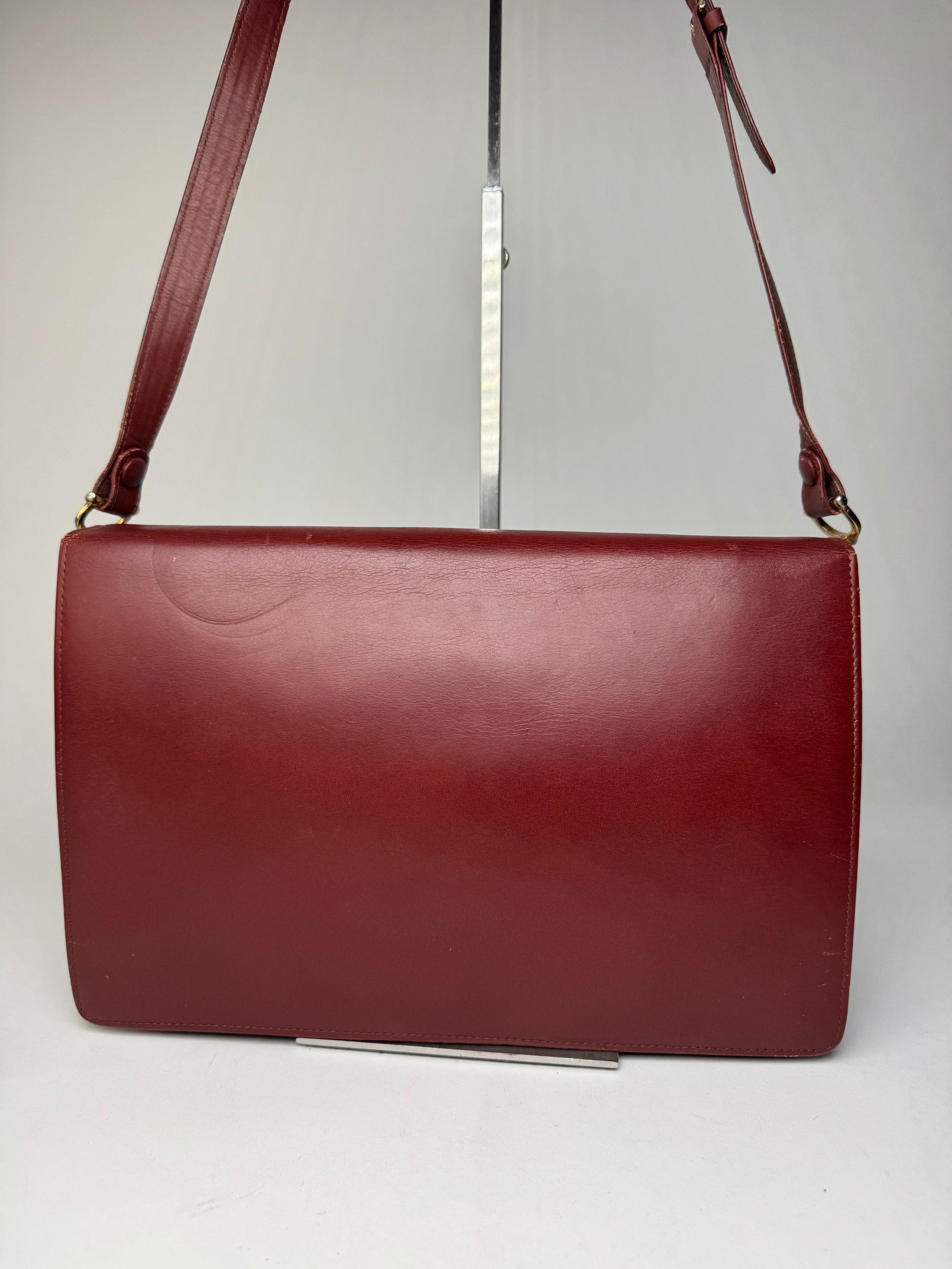 Cartier Vintage Leather Shoulder Bag burgundy Size ONE SIZE - 11 Thumbnail