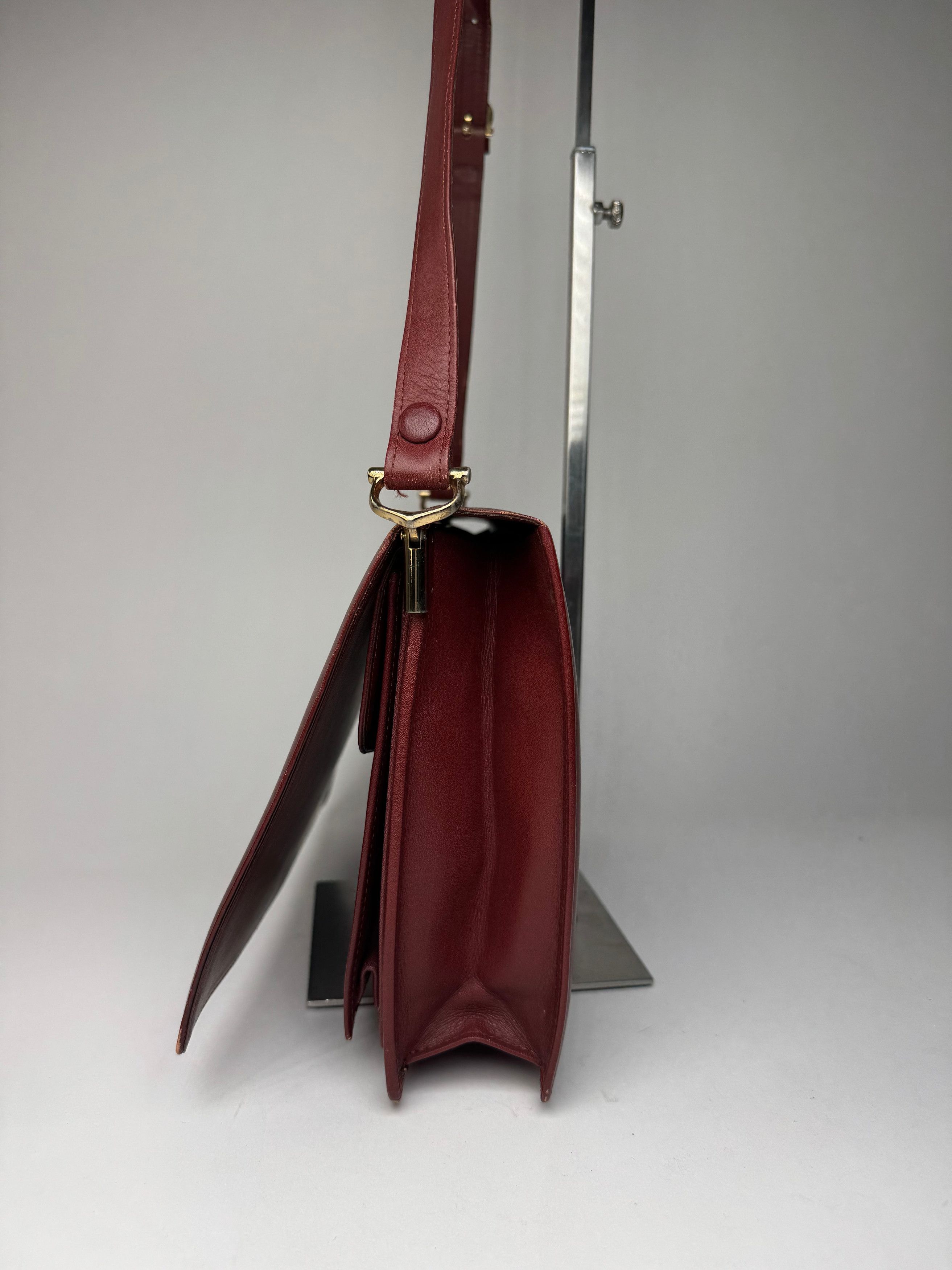 Cartier Vintage Leather Shoulder Bag burgundy Size ONE SIZE - 10 Thumbnail