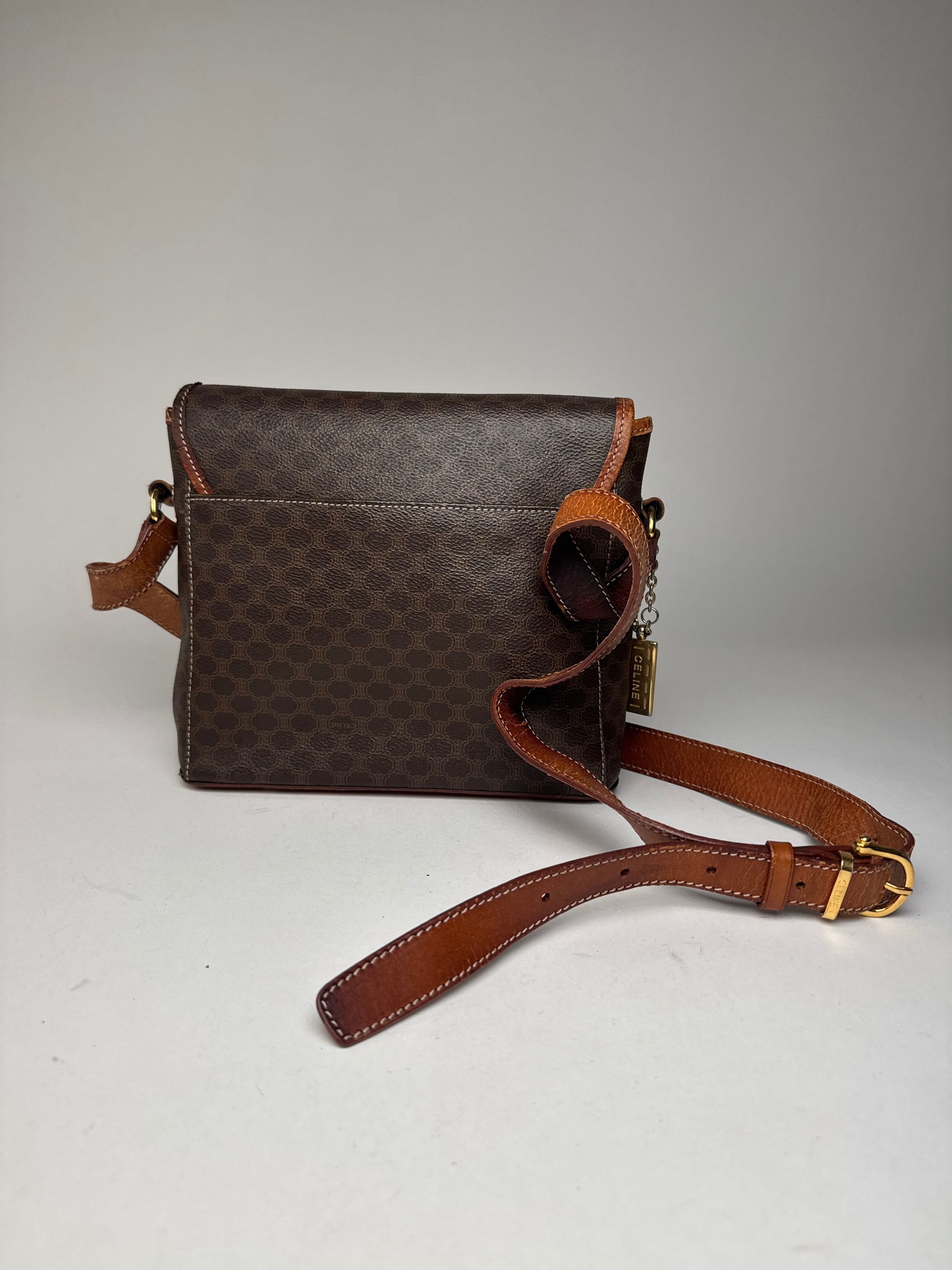 Celine Vintage Paris Triomphe Monogram Shoulder / Crossbody Bag Bro Size ONE SIZE - 2 Thumbnail