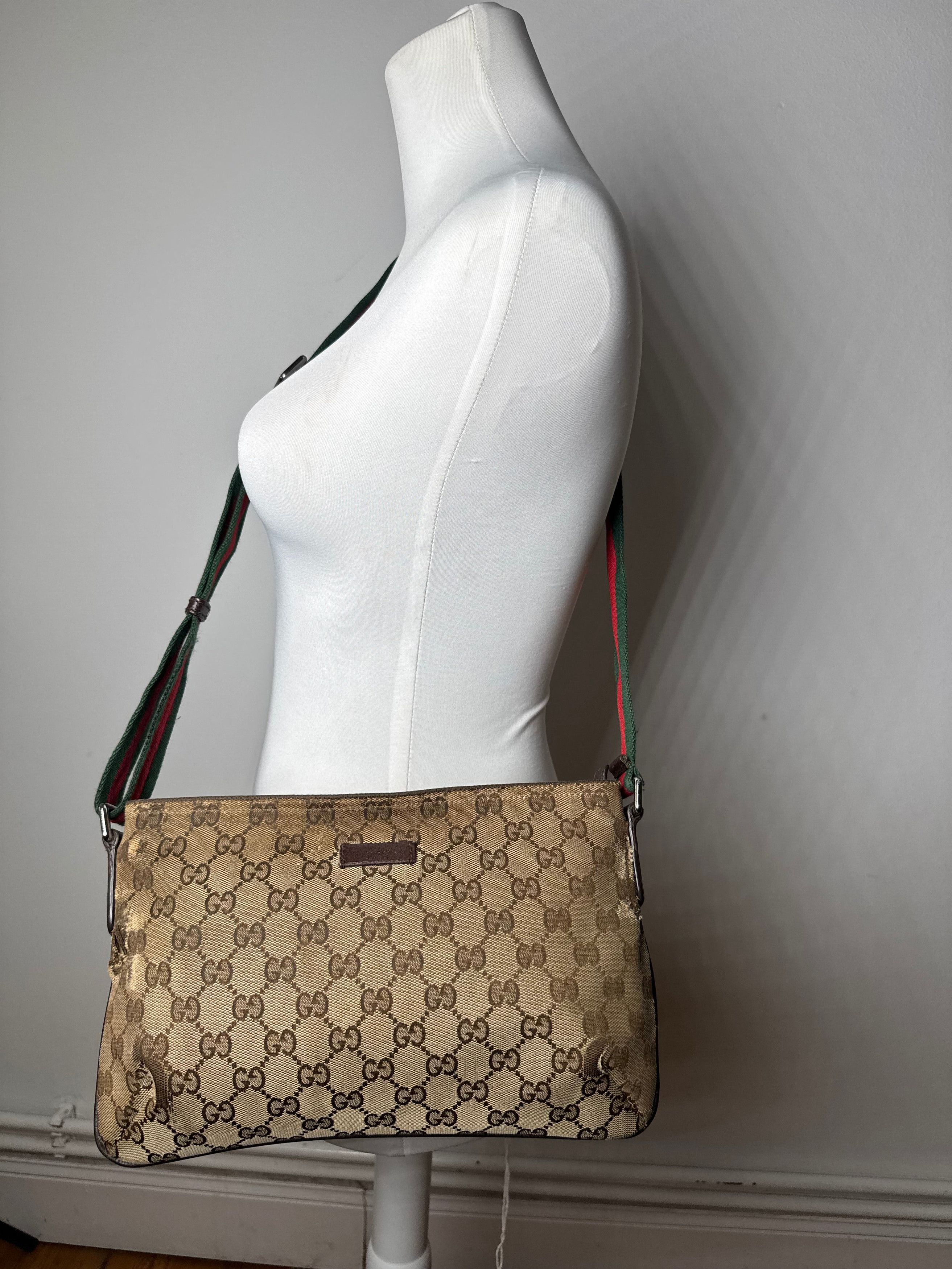 Gucci Vintage Multiway Monogram Bag Beige Brown Size ONE SIZE - 15 Thumbnail