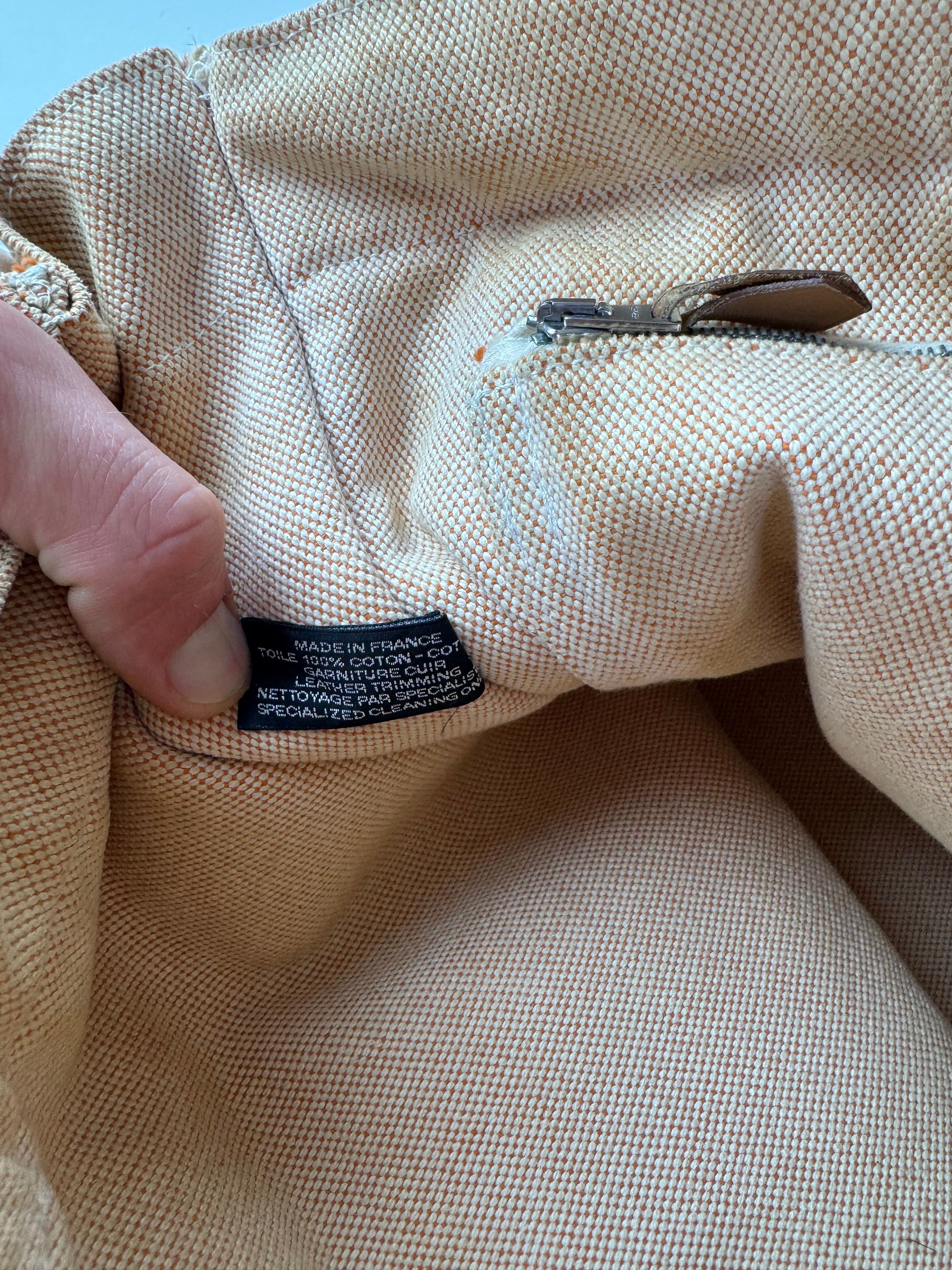 Other Vintage Hermes Canvas Striped Tote Bag Peach Size ONE SIZE - 4 Thumbnail