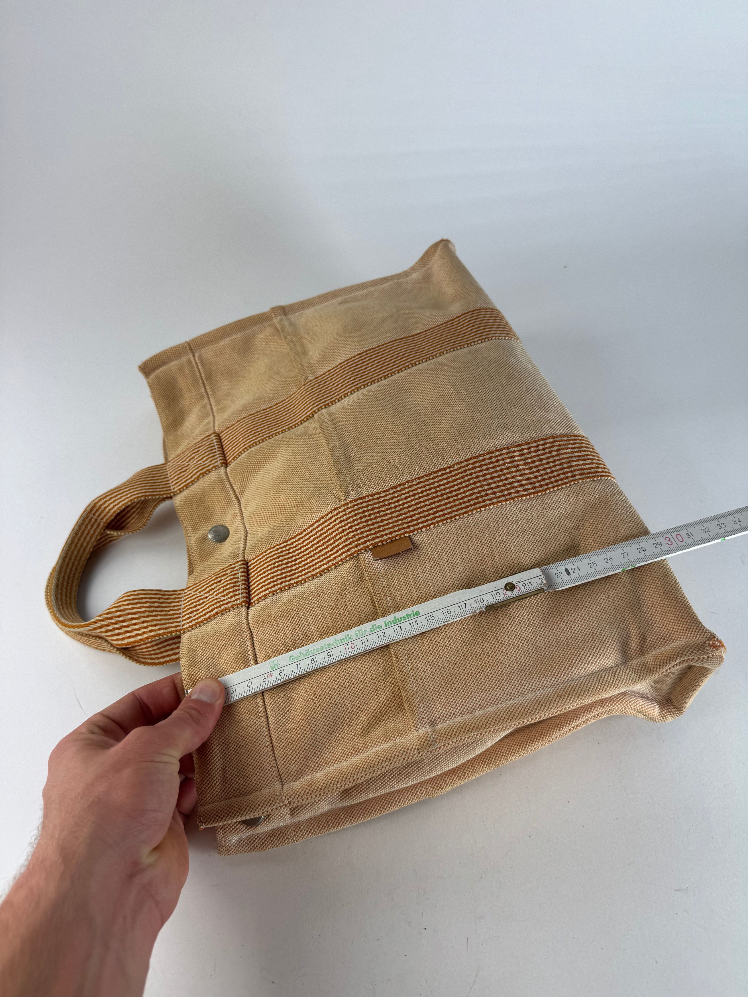Other Vintage Hermes Canvas Striped Tote Bag Peach Size ONE SIZE - 12 Thumbnail