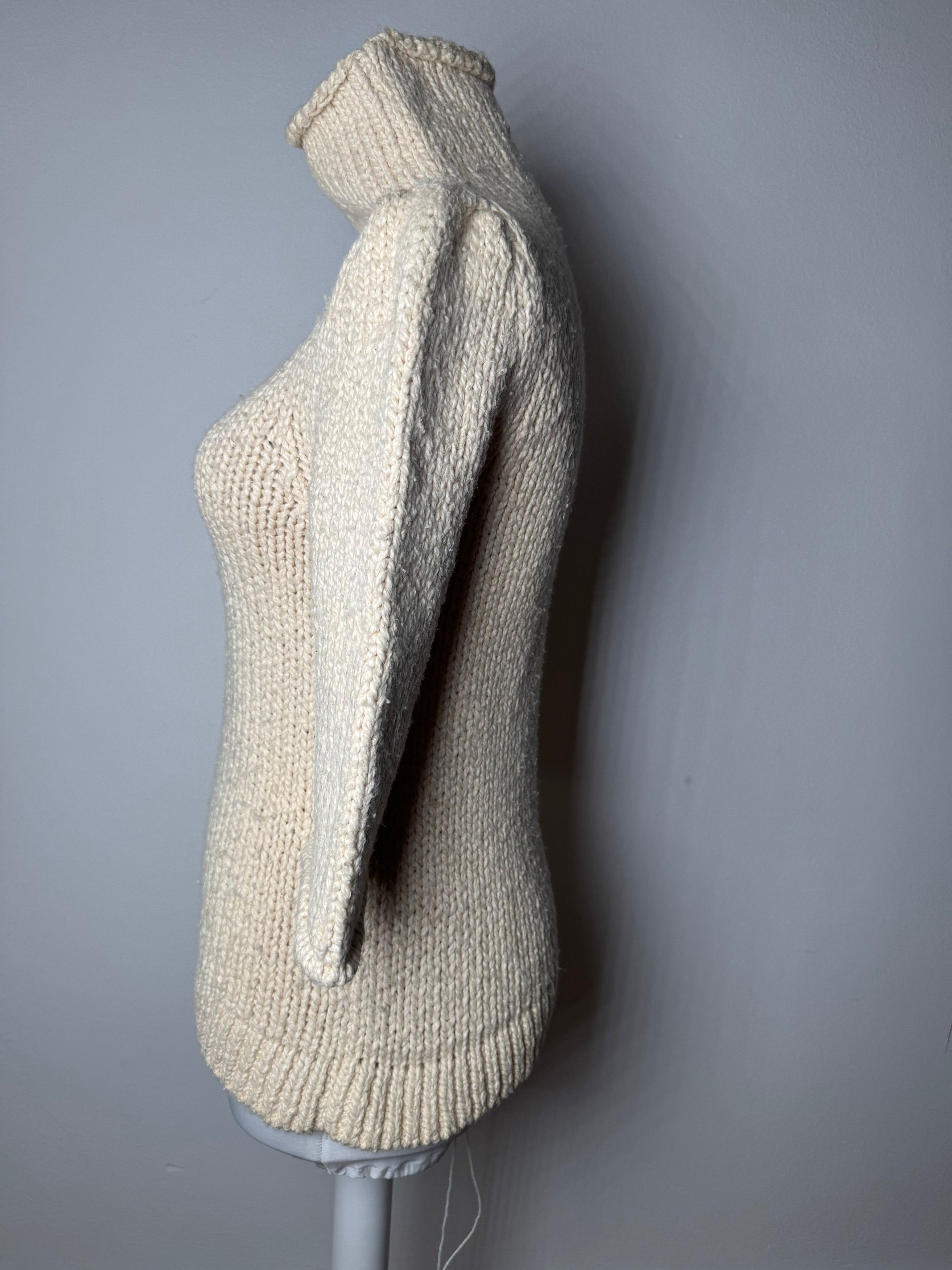 Balenciaga Vintage Short Turtleneck Sweater Beige M Size S / US 4 / IT 40 - 2 Thumbnail