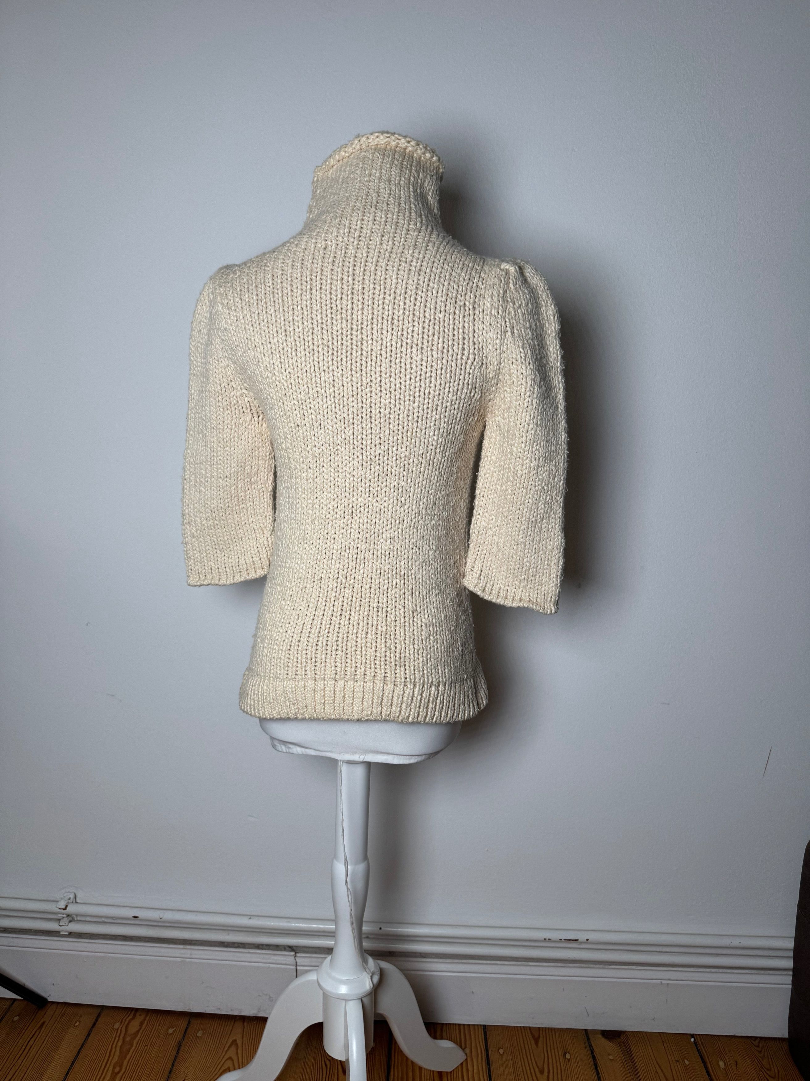 Balenciaga Vintage Short Turtleneck Sweater Beige M Size S / US 4 / IT 40 - 3 Thumbnail