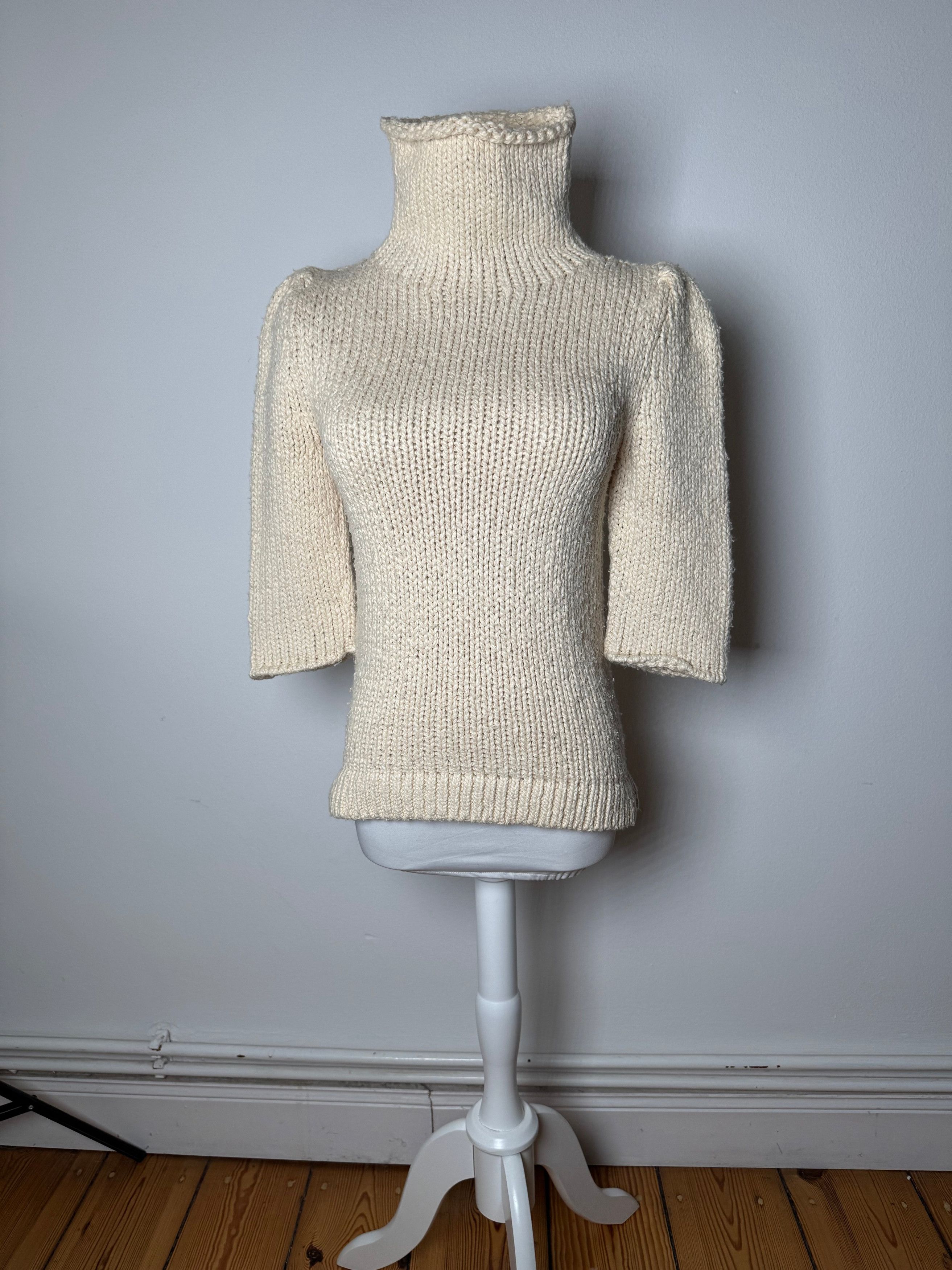 Balenciaga Vintage Short Turtleneck Sweater Beige M Size S / US 4 / IT 40 - 14 Thumbnail