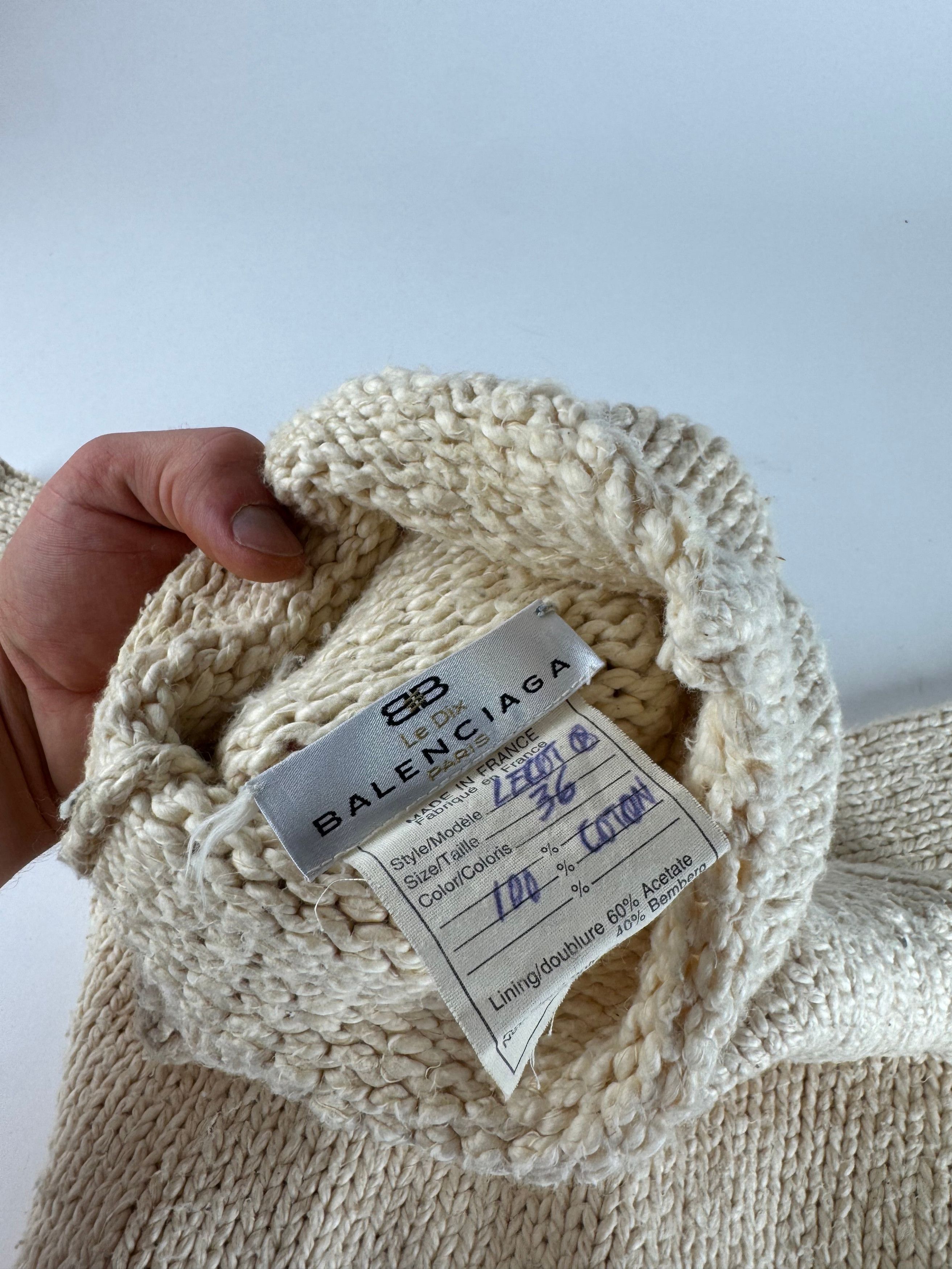 Balenciaga Vintage Short Turtleneck Sweater Beige M Size S / US 4 / IT 40 - 11 Thumbnail