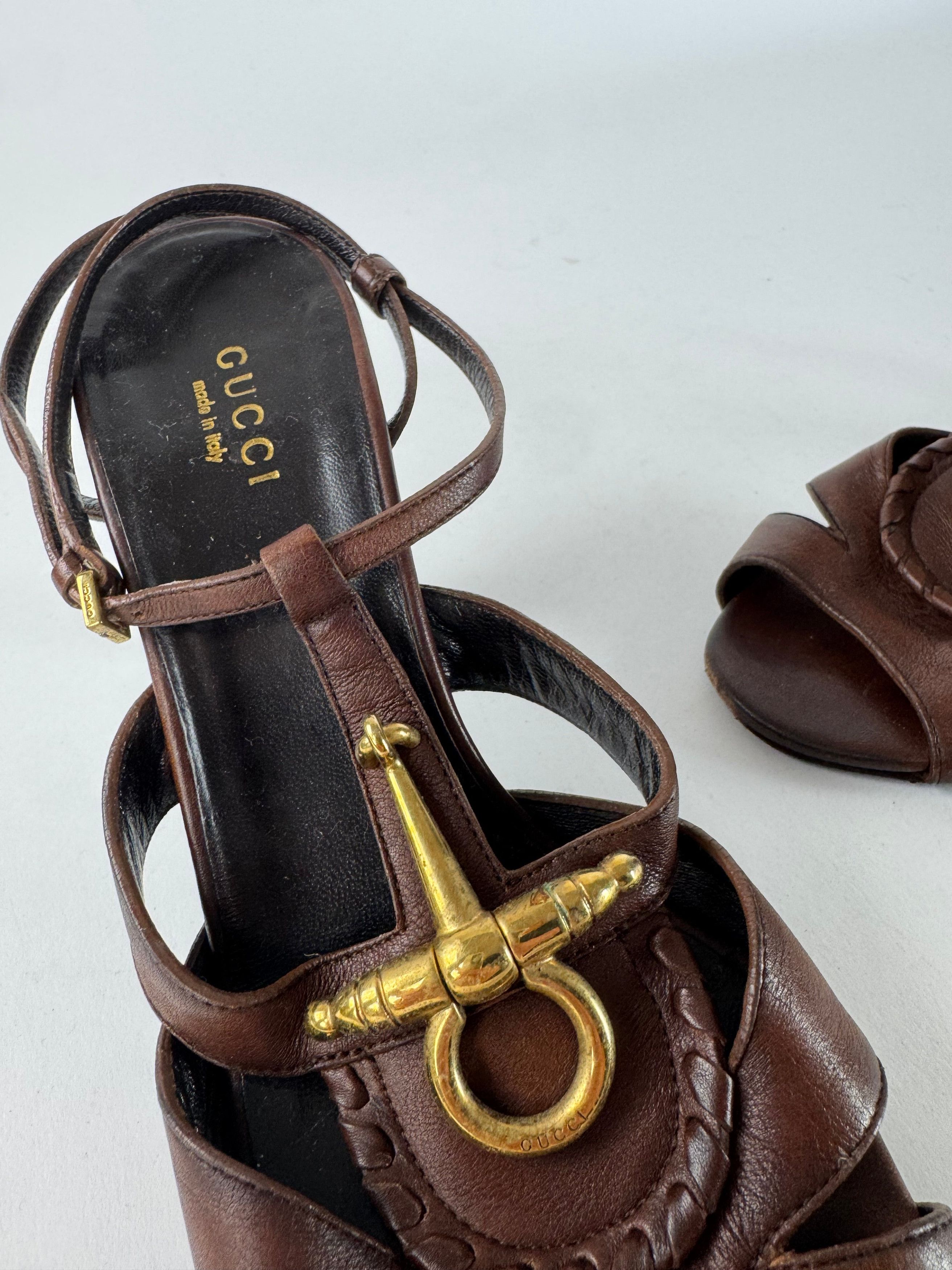 Gucci Vintage Horsebit Tom Ford Leather Pumps Brown EU36 Size US 5 / IT 35 - 8 Thumbnail