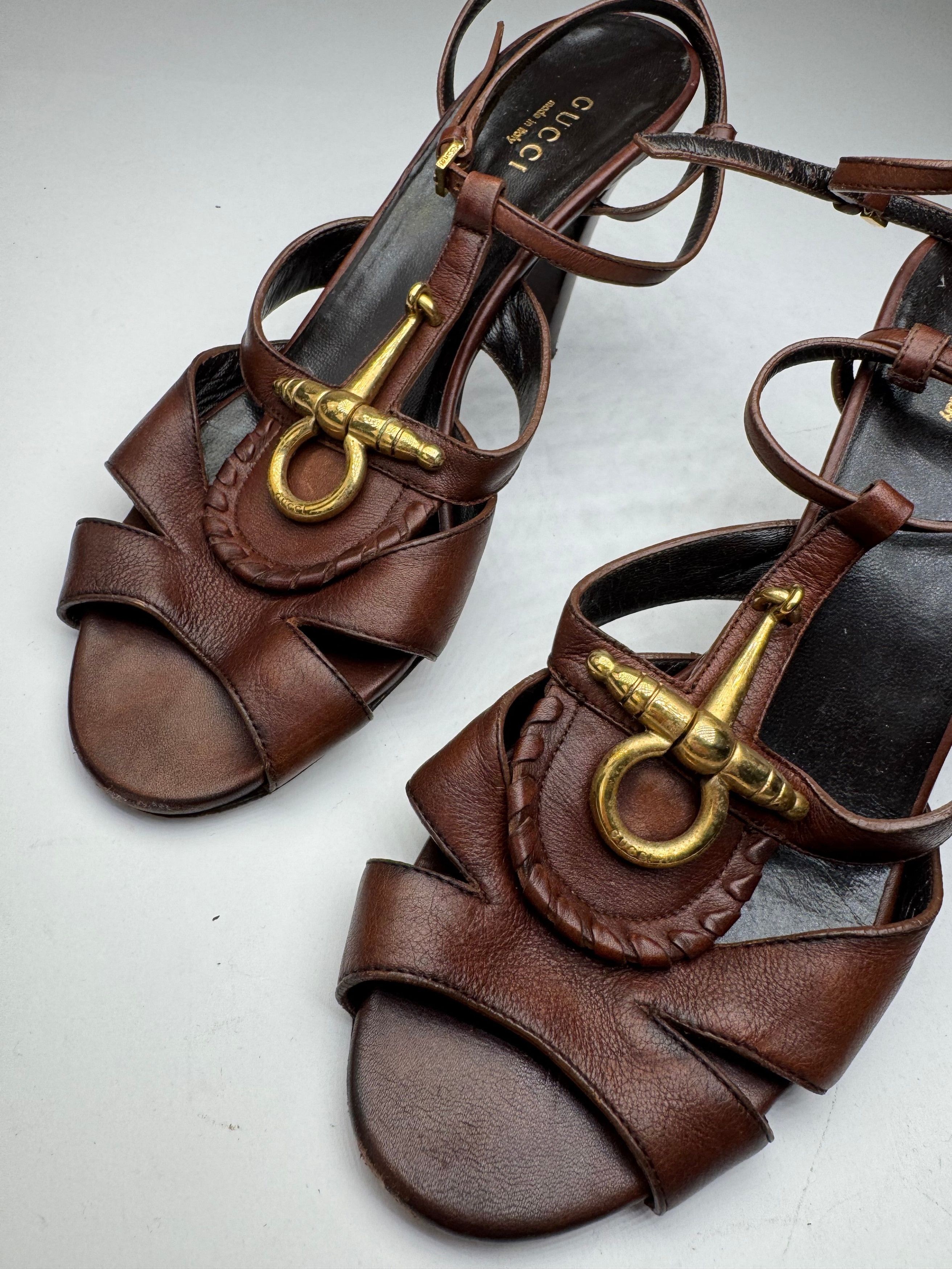 Gucci Vintage Horsebit Tom Ford Leather Pumps Brown EU36 Size US 5 / IT 35 - 2 Thumbnail