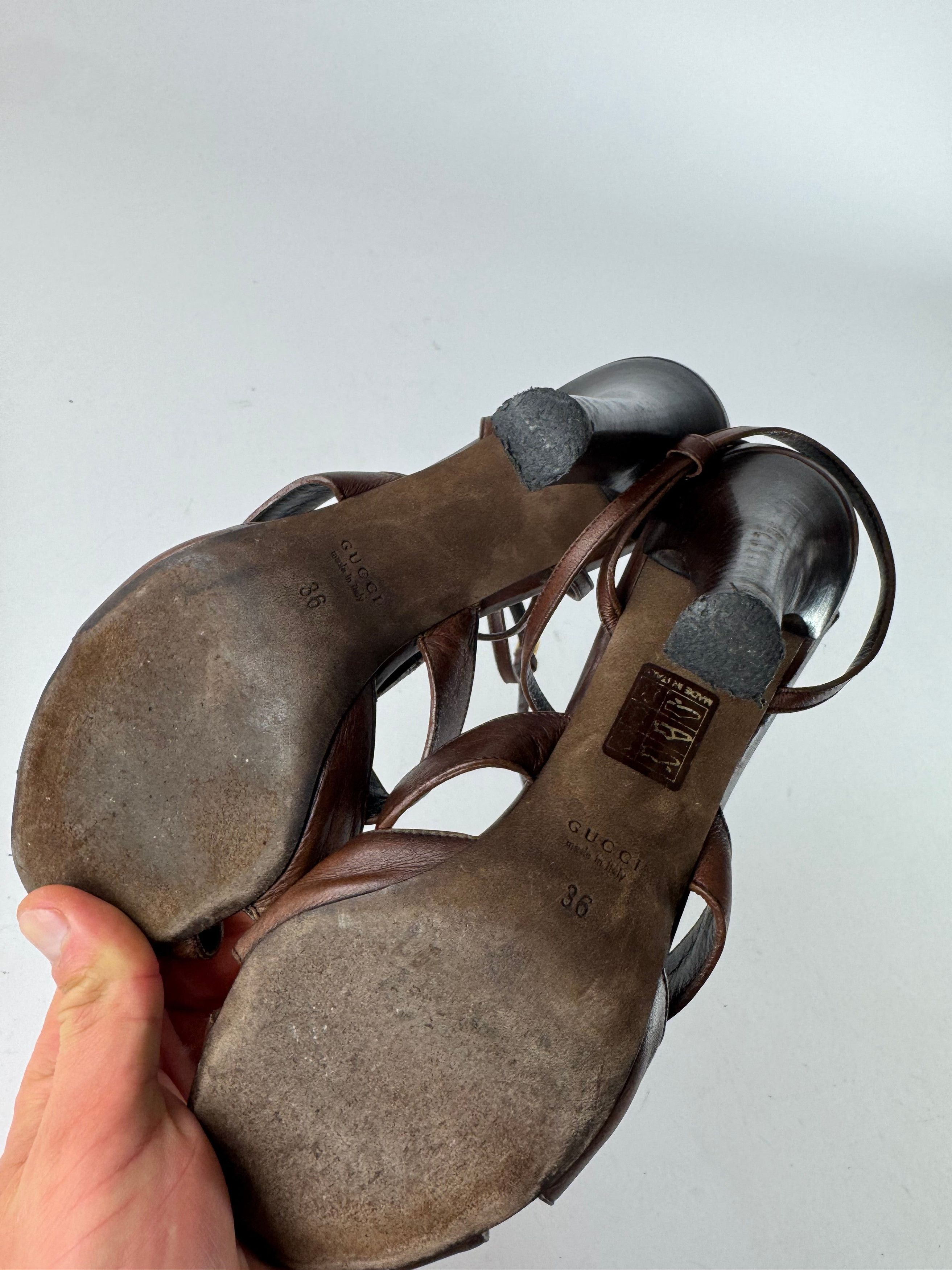 Gucci Vintage Horsebit Tom Ford Leather Pumps Brown EU36 Size US 5 / IT 35 - 9 Thumbnail