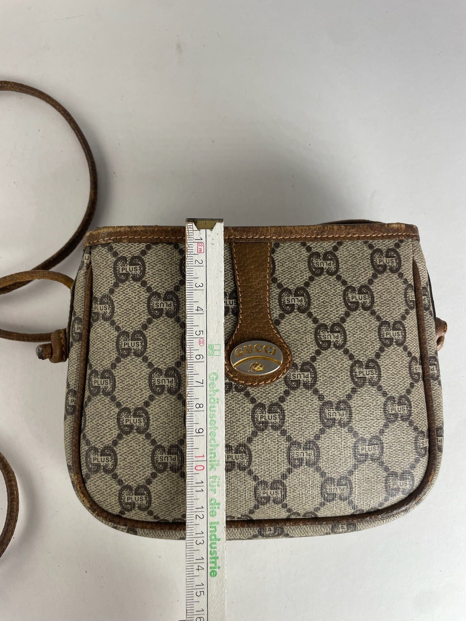 Gucci Vintage Monogram Leather Shoulder / Crossbody bag Grey Brown Size ONE SIZE - 12 Thumbnail