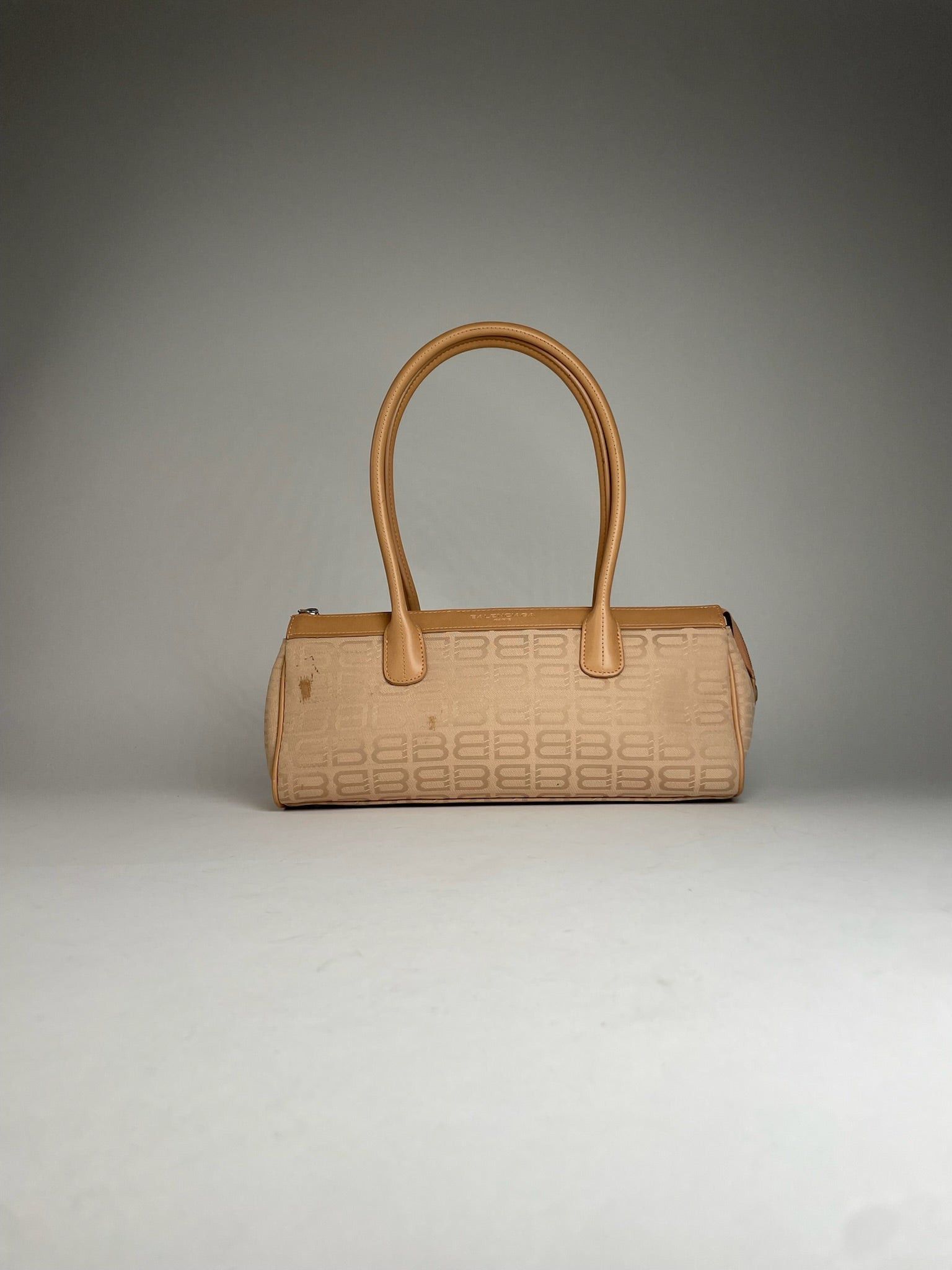 Balenciaga Vintage Monogram Handbag Beige Brown Size ONE SIZE - 6 Thumbnail
