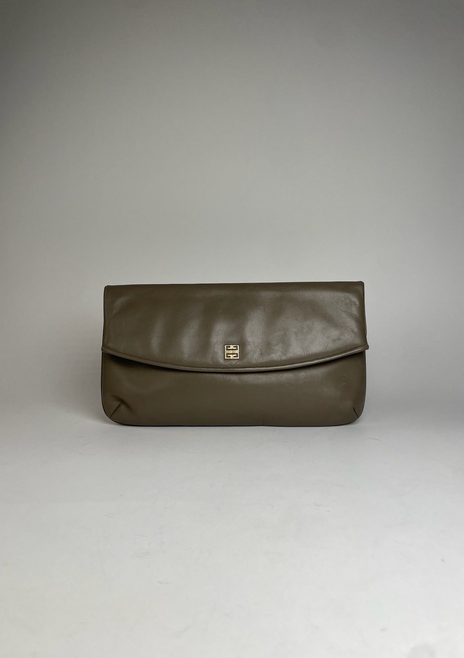 Givenchy Vintage Leather Clutch Grey Brown Size ONE SIZE - 11 Thumbnail