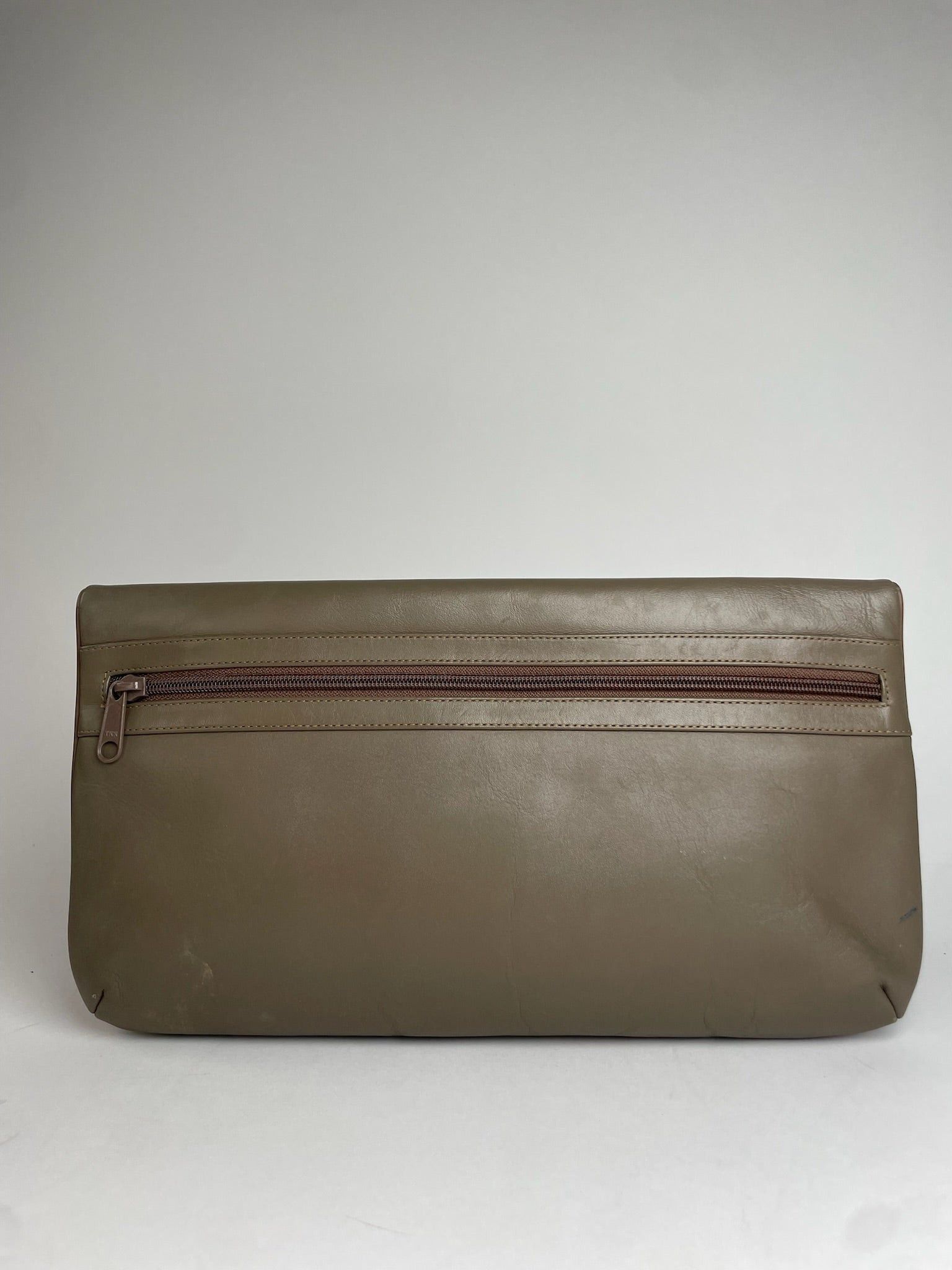 Givenchy Vintage Leather Clutch Grey Brown Size ONE SIZE - 2 Thumbnail