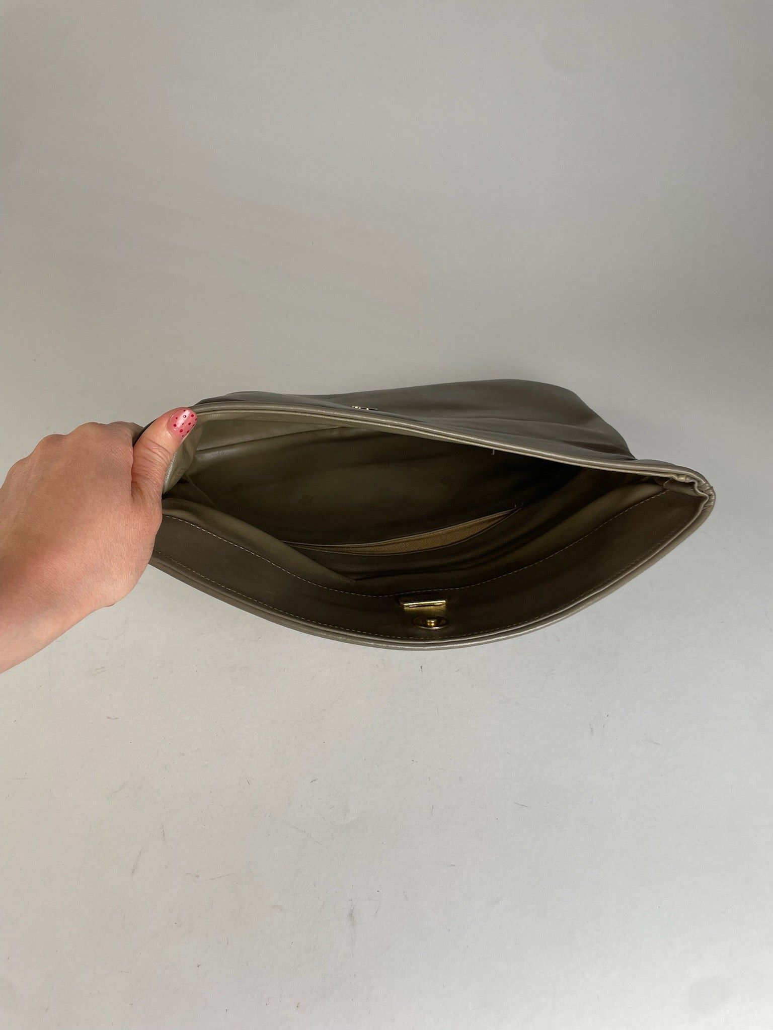 Givenchy Vintage Leather Clutch Grey Brown Size ONE SIZE - 4 Thumbnail