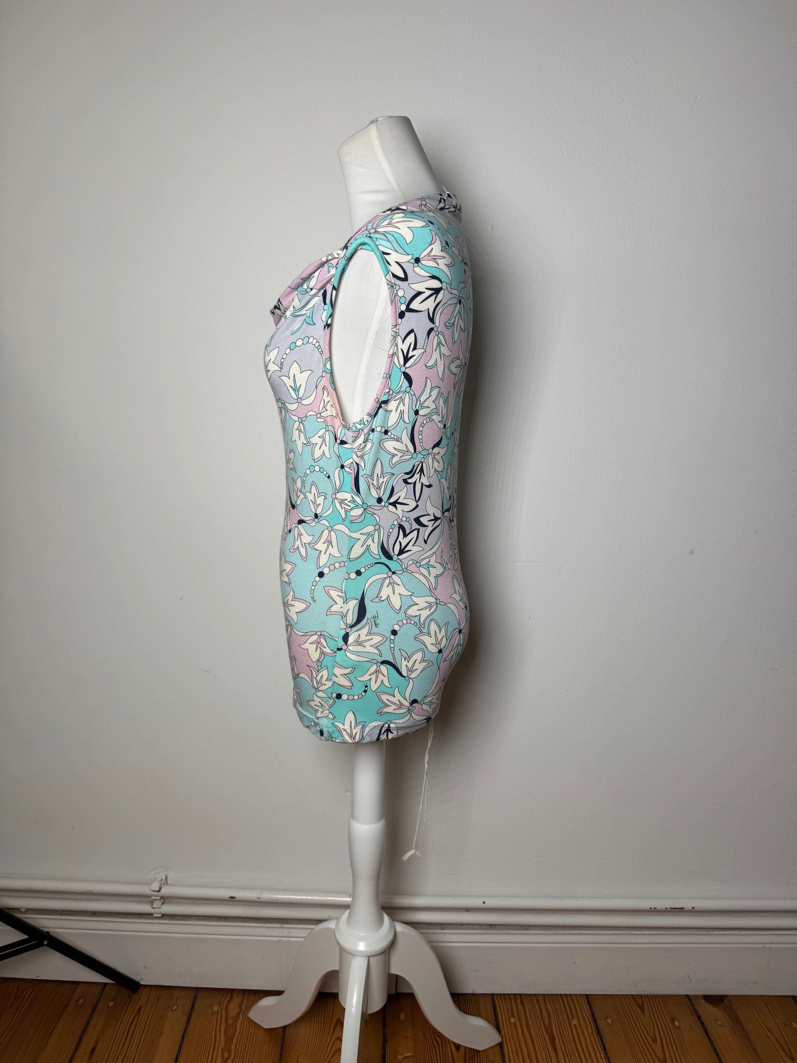 Emilio Pucci Vintage Abstract Top Blue White Purple Size M / US 6-8 / IT 42-44 - 2 Thumbnail