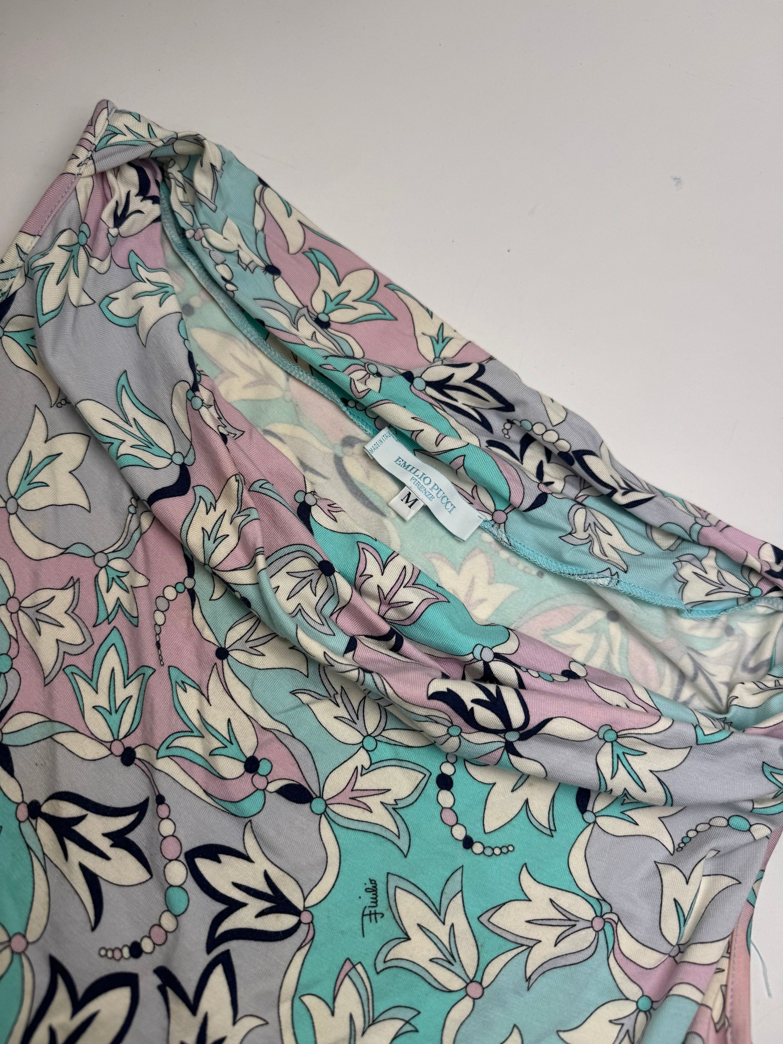Emilio Pucci Vintage Abstract Top Blue White Purple Size M / US 6-8 / IT 42-44 - 5 Thumbnail