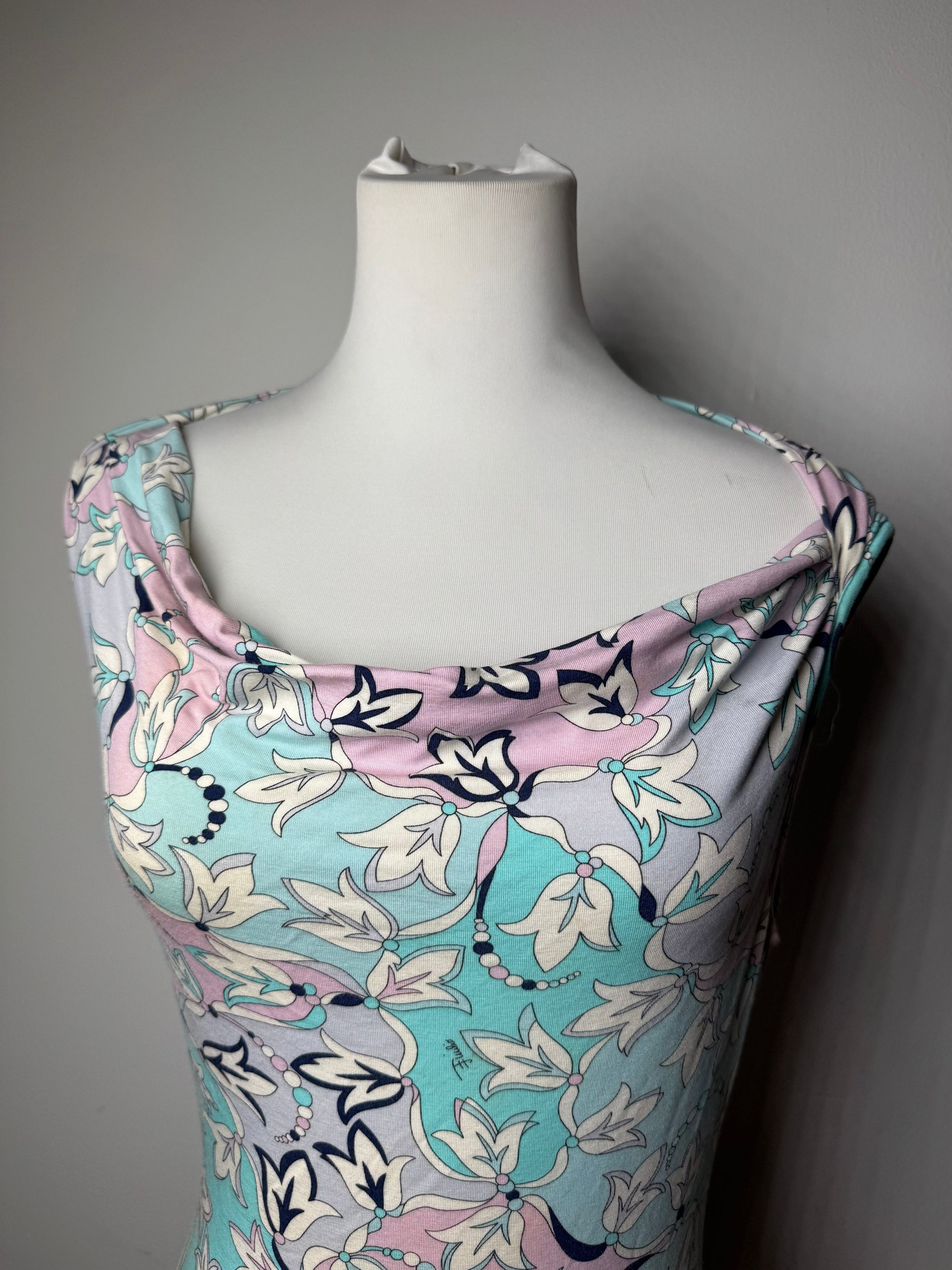 Emilio Pucci Vintage Abstract Top Blue White Purple Size M / US 6-8 / IT 42-44 - 8 Thumbnail