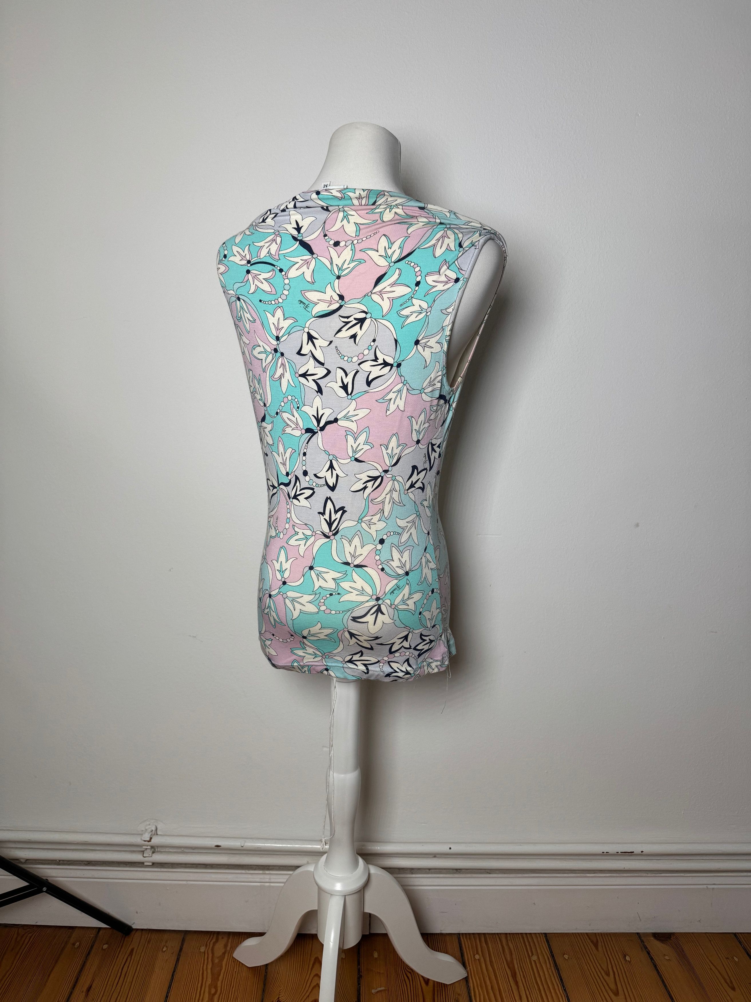 Emilio Pucci Vintage Abstract Top Blue White Purple Size M / US 6-8 / IT 42-44 - 3 Thumbnail