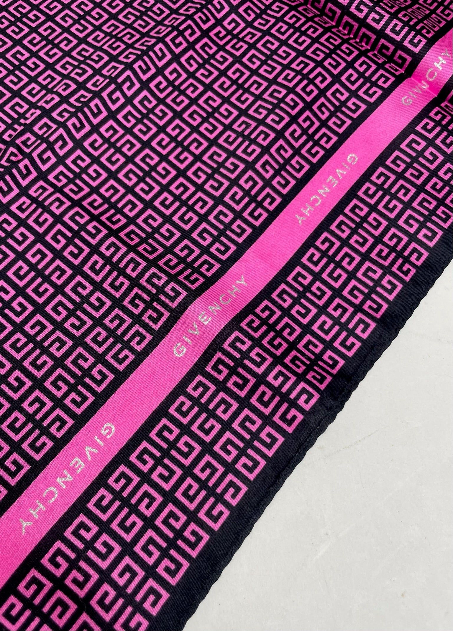 Givenchy Vintage Monogram Scarf Purple Black Size ONE SIZE - 4 Thumbnail