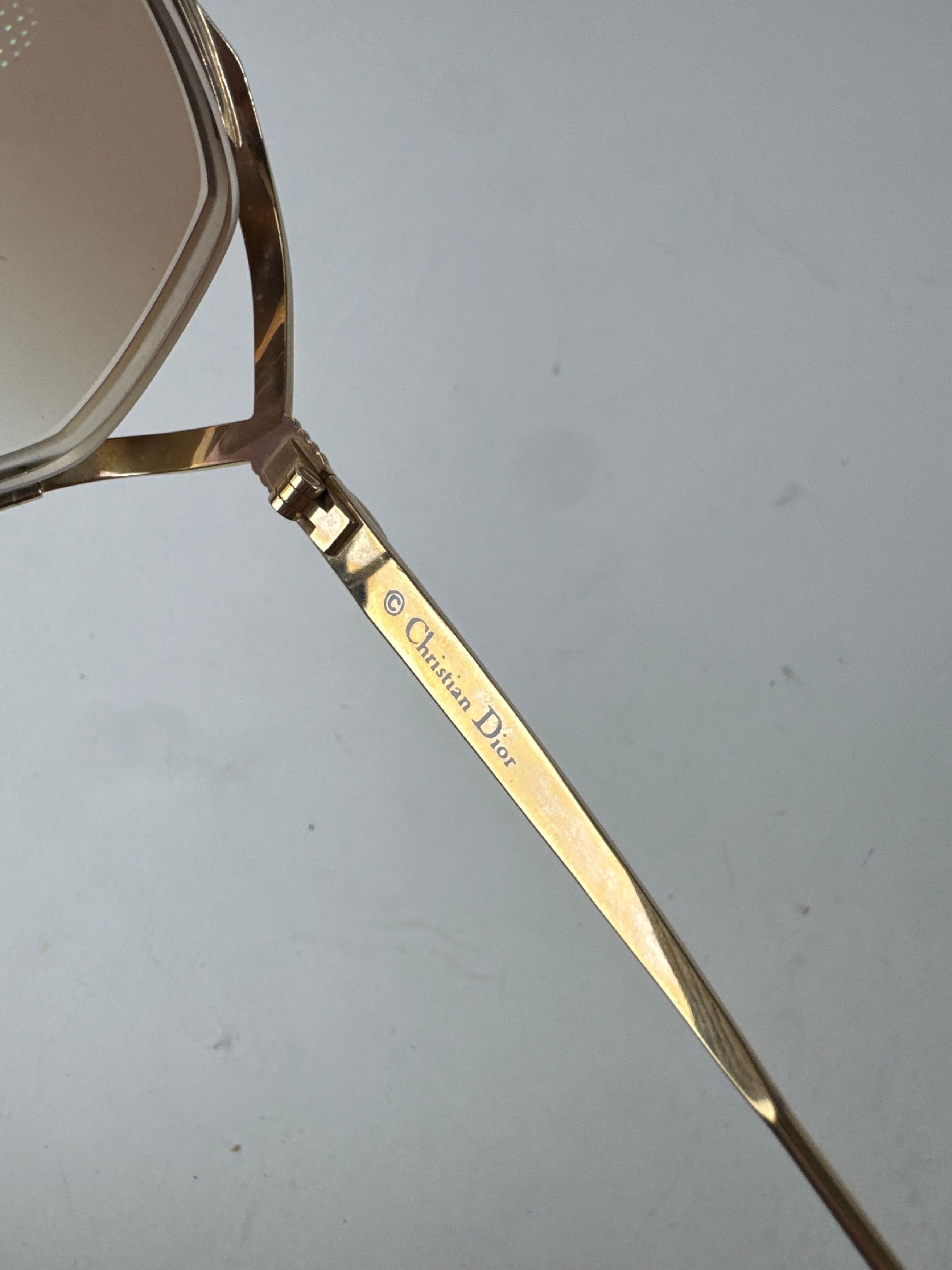 Dior Vintage Sunglasses Gold Silver Purple Size ONE SIZE - 8 Thumbnail