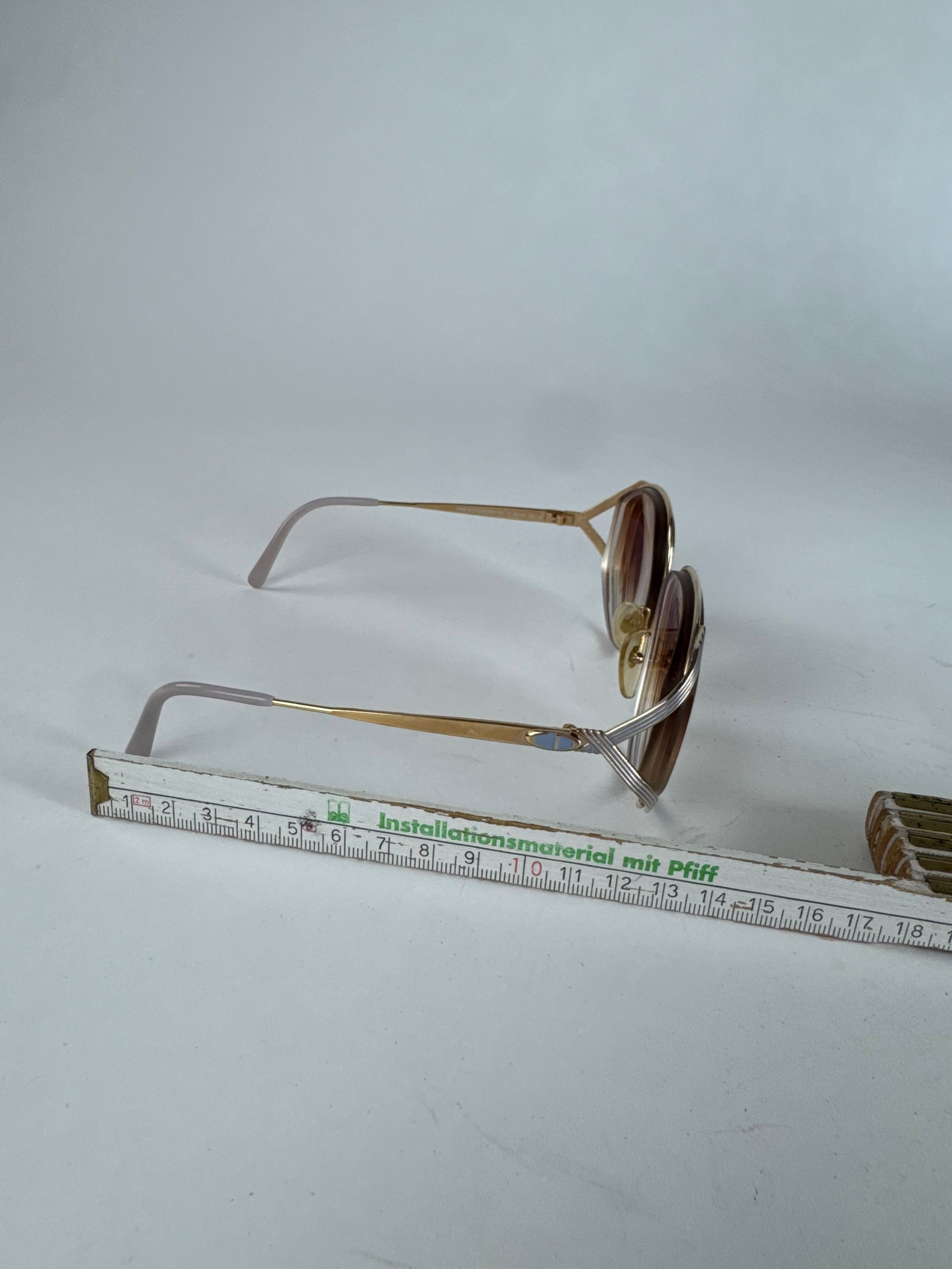 Dior Vintage Sunglasses Gold Silver Purple Size ONE SIZE - 10 Thumbnail