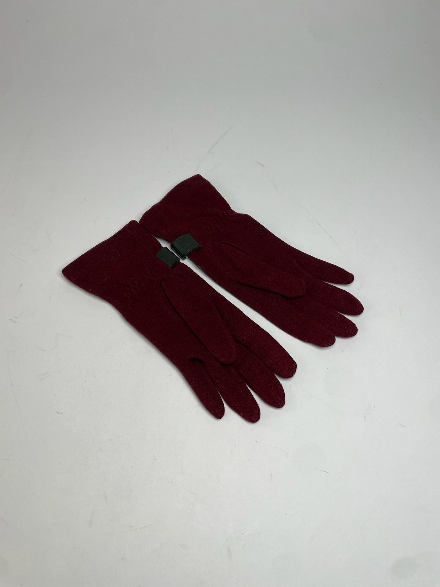 Vivienne Westwood Vintage Leather Wool Gloves Red Silver M Size ONE SIZE - 6 Thumbnail