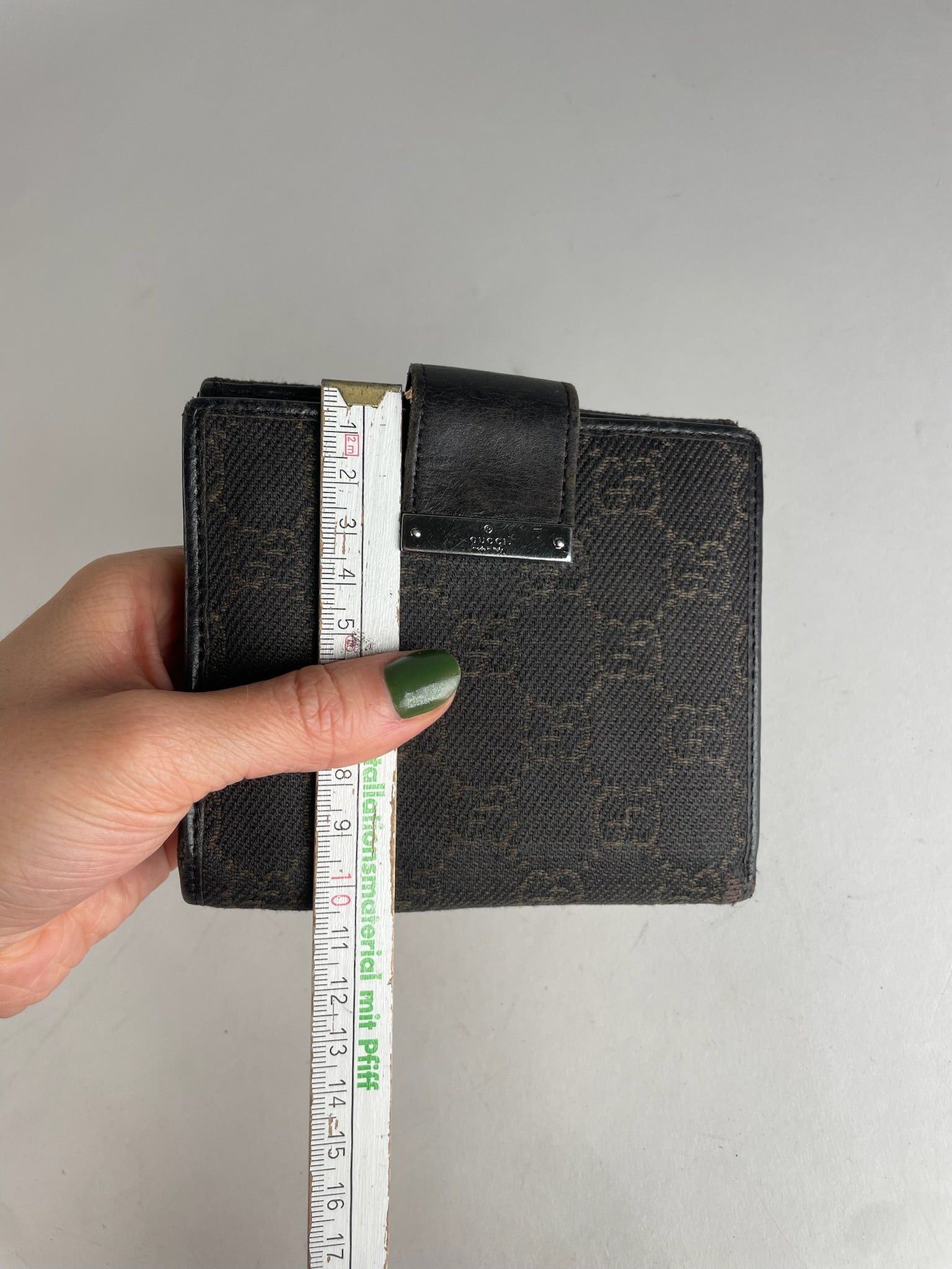 Other Vintage Gucci Monogram Leather canvas Wallet Brown Black Size ONE SIZE - 10 Thumbnail
