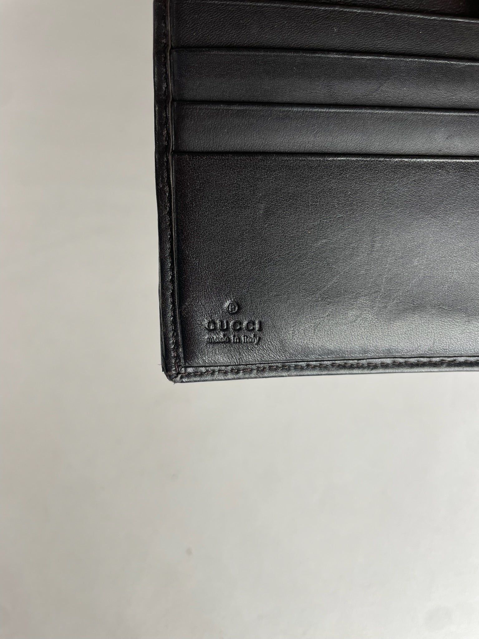 Other Vintage Gucci Monogram Leather canvas Wallet Brown Black Size ONE SIZE - 5 Thumbnail