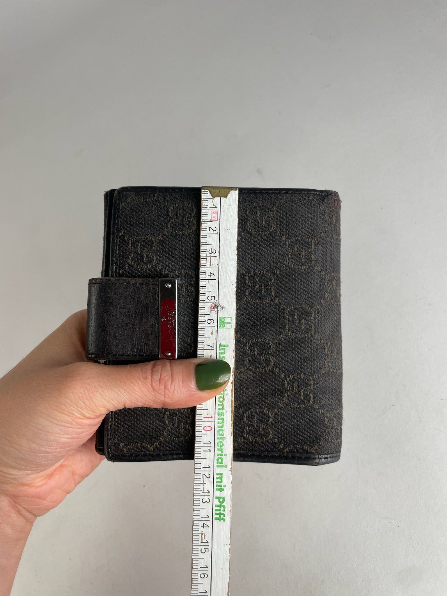 Other Vintage Gucci Monogram Leather canvas Wallet Brown Black Size ONE SIZE - 9 Thumbnail