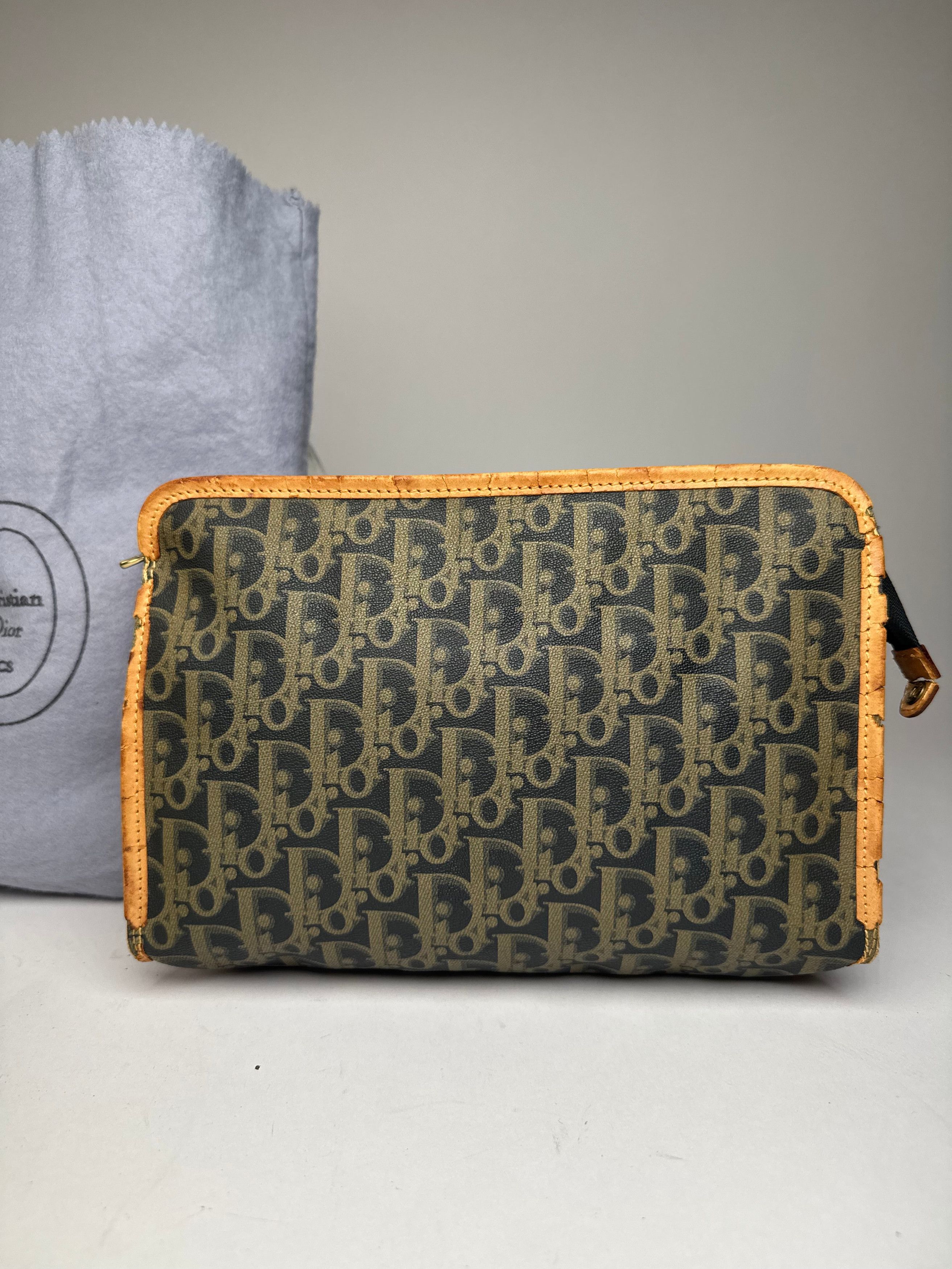 Dior Vintage Oblique Monogram Clutch Black camel Size ONE SIZE - 6 Thumbnail