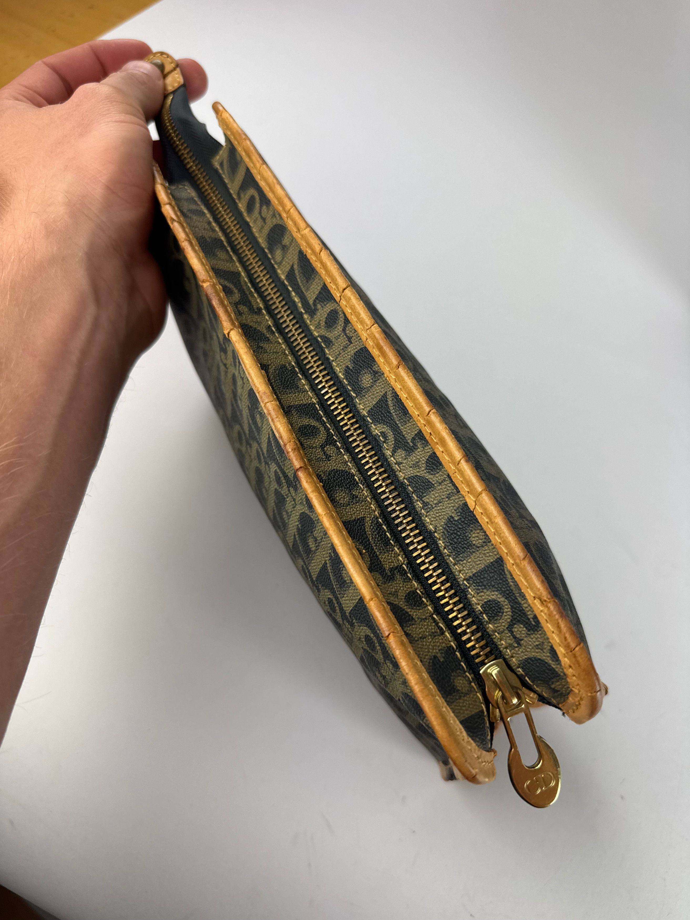Dior Vintage Oblique Monogram Clutch Black camel Size ONE SIZE - 14 Thumbnail